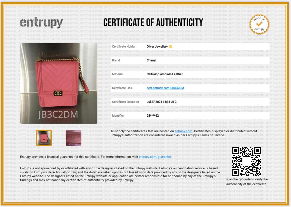 Chanel Pink Chevron Calfskin Leather North/South Boy Bag