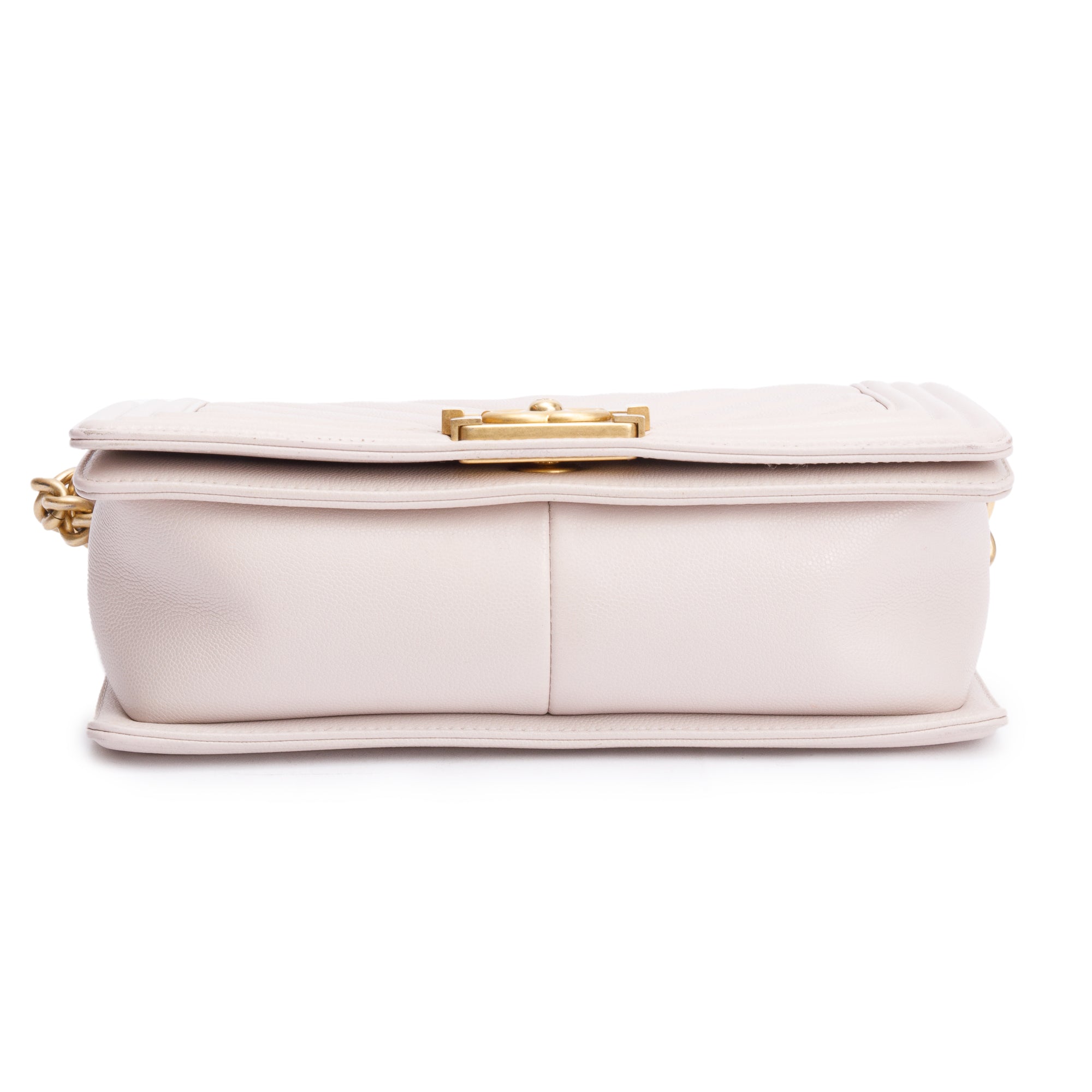 Chanel Pink Chevron Quilted Caviar Leather Medium Boy Bag