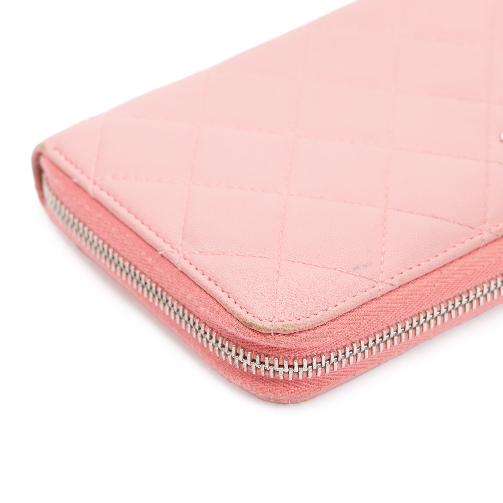 Chanel Pink Lambskin Leather Classic Long Zipped Wallet