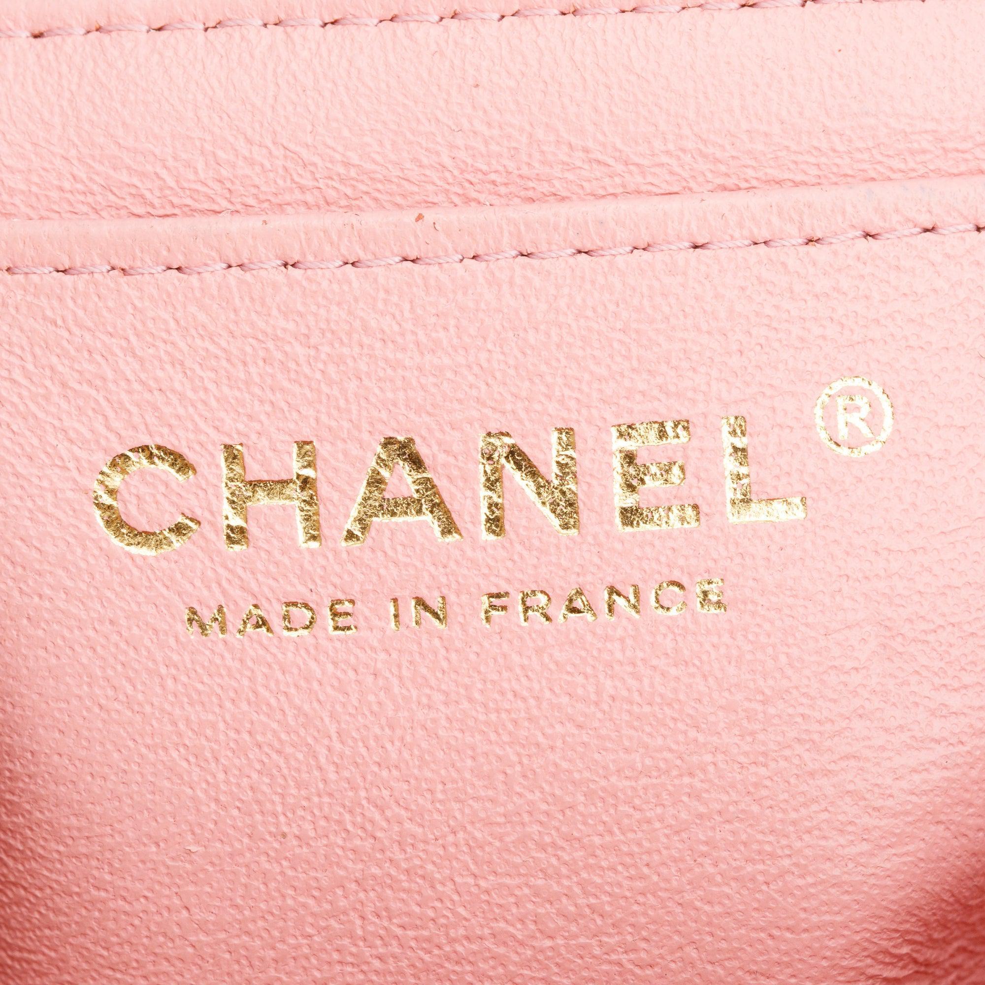 Chanel Pink Lambskin Leather Classic Mini Rectangular Flap Bag w/ Box & Authenticity Card