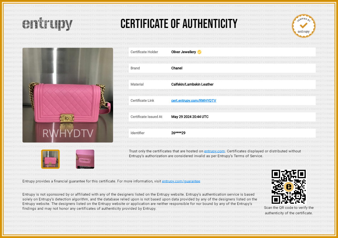 Chanel Pink Lambskin Medium Boy Bag w/ Authenticity Card