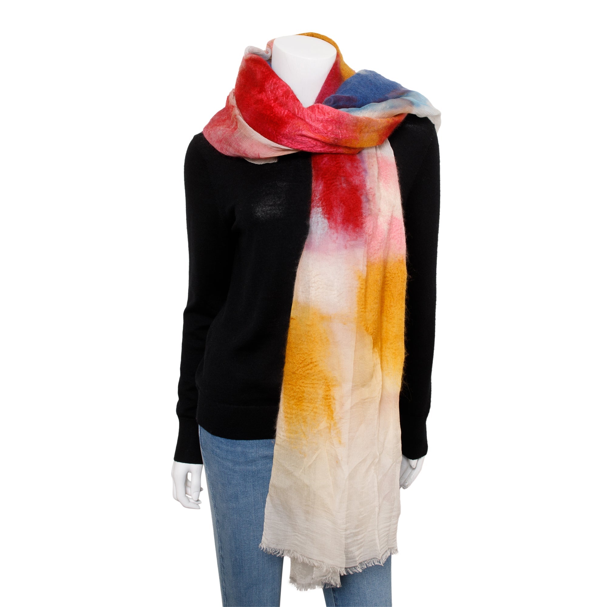 Chanel Pink Multicolor Ombre CC Logo Cashmere Silk Scarf w/ Box