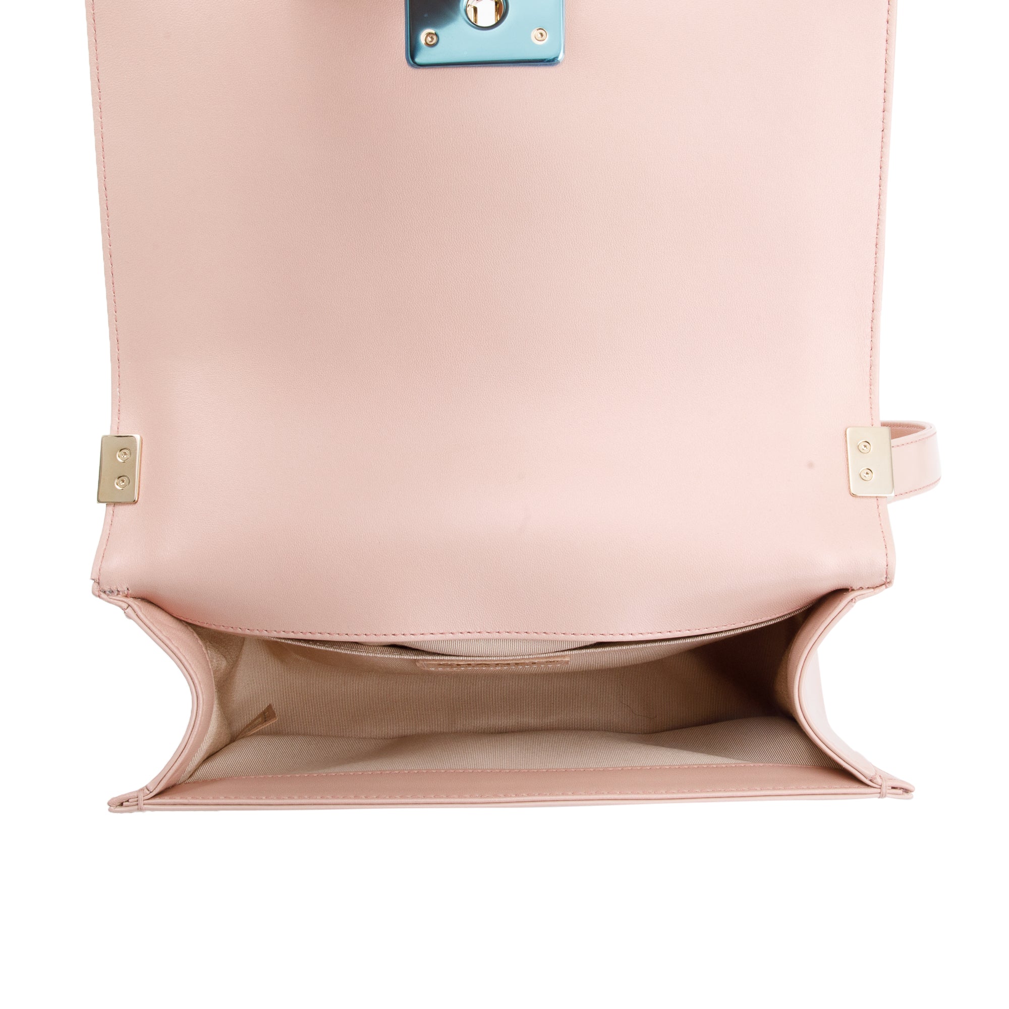 Chanel Pink Patent Leather Medium Boy Bag w/ Box & Authenticity Card