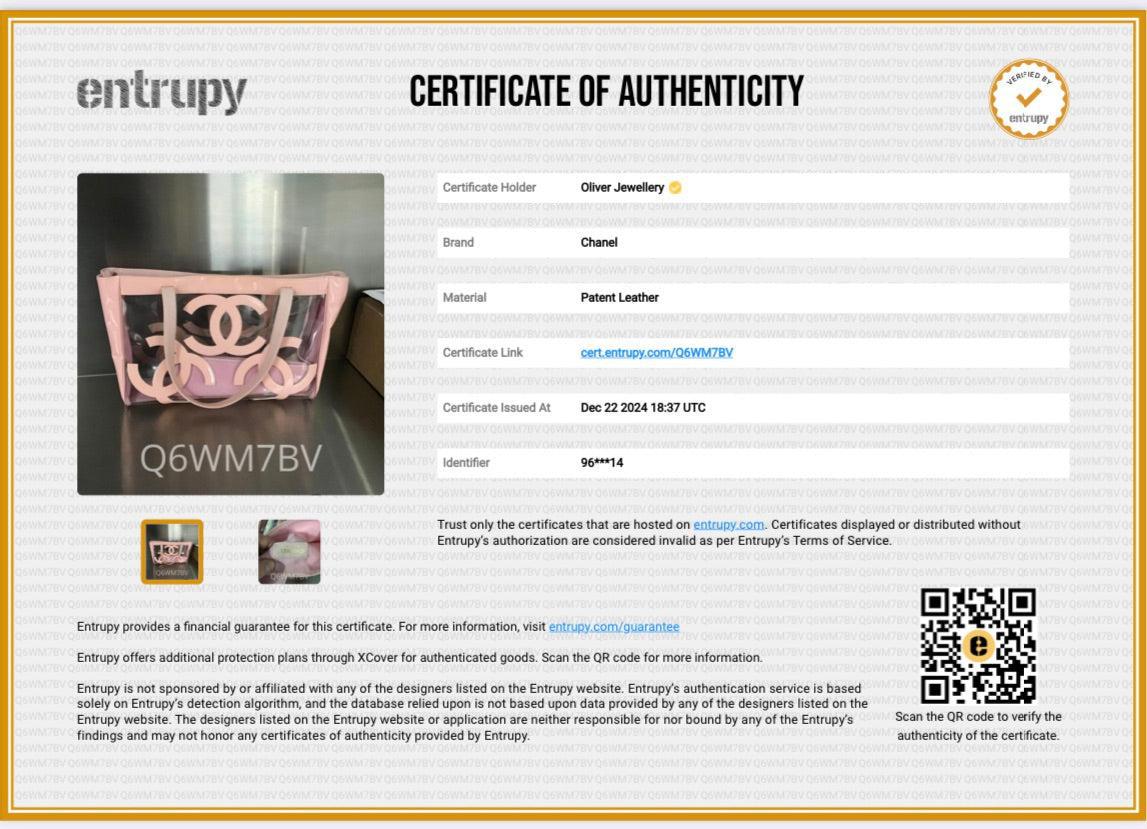 Chanel Pink Patent Leather Transparent PVC Triple CC Logo Tote