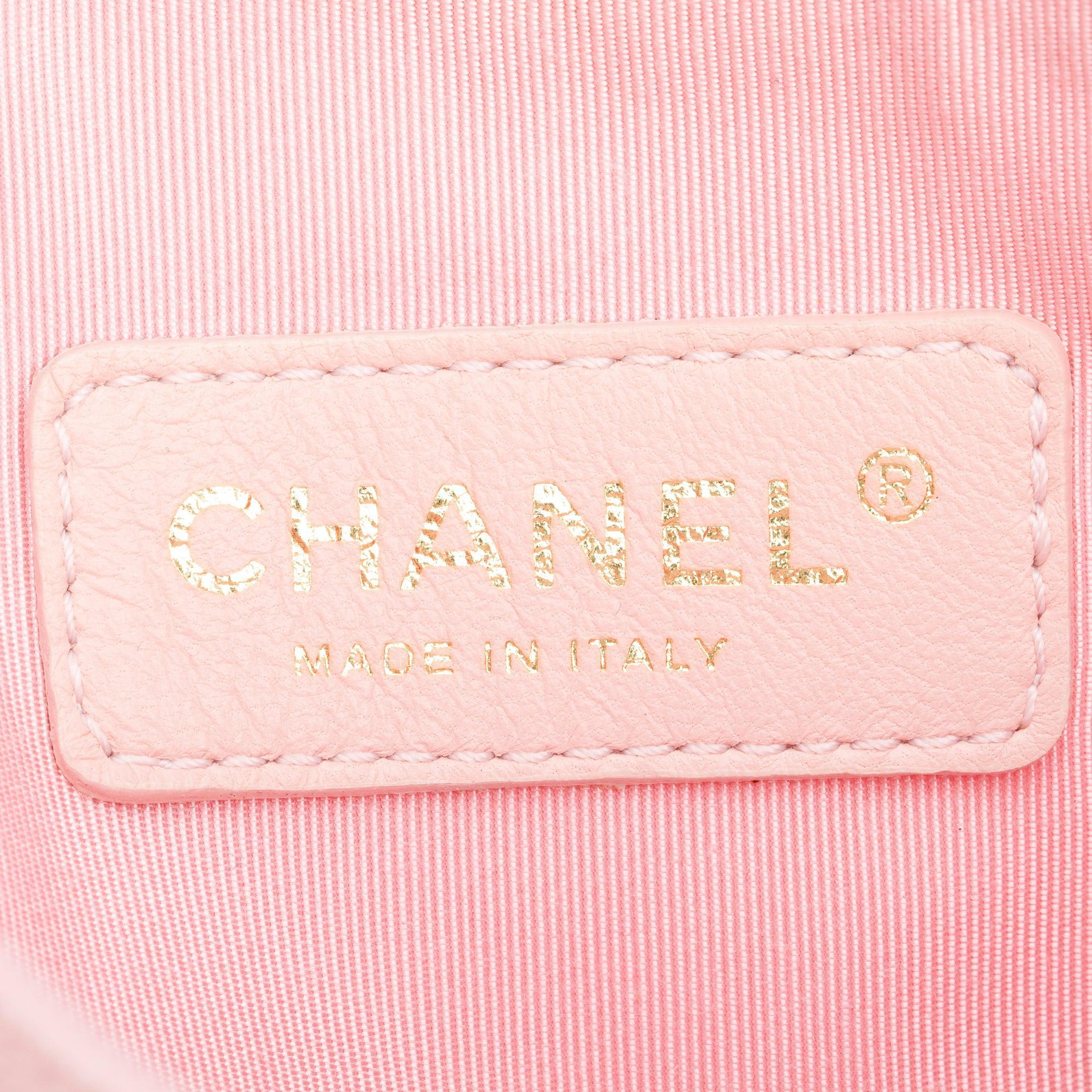 Chanel Pink Patent Leather Transparent PVC Triple CC Logo Tote