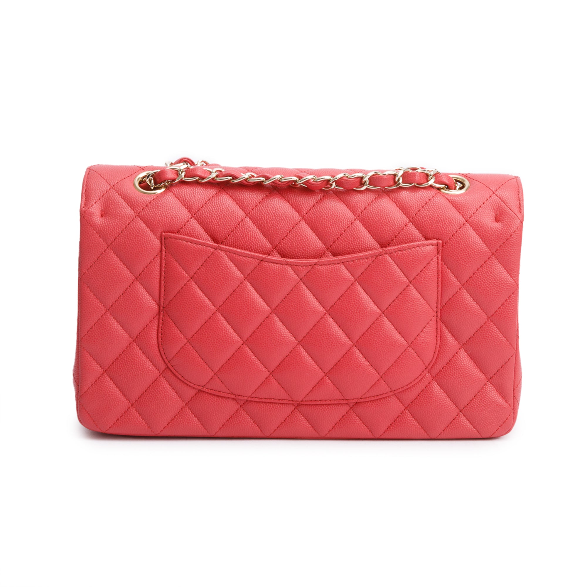 Chanel Pink Quilted Caviar Leather Classic Medium Double Flap Bag w/ Box & Authenticity Card