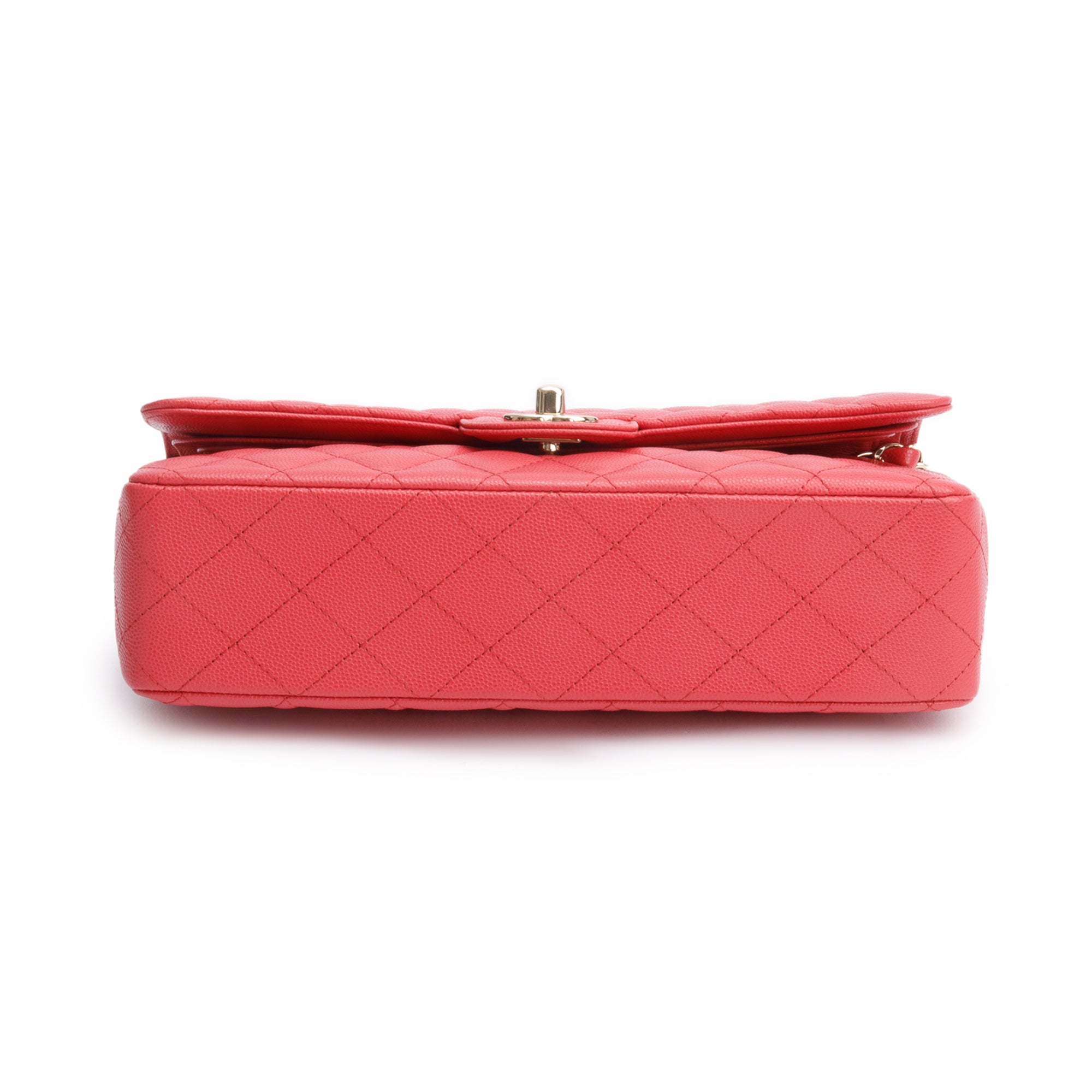 Chanel Pink Quilted Caviar Leather Classic Medium Double Flap Bag w/ Box & Authenticity Card