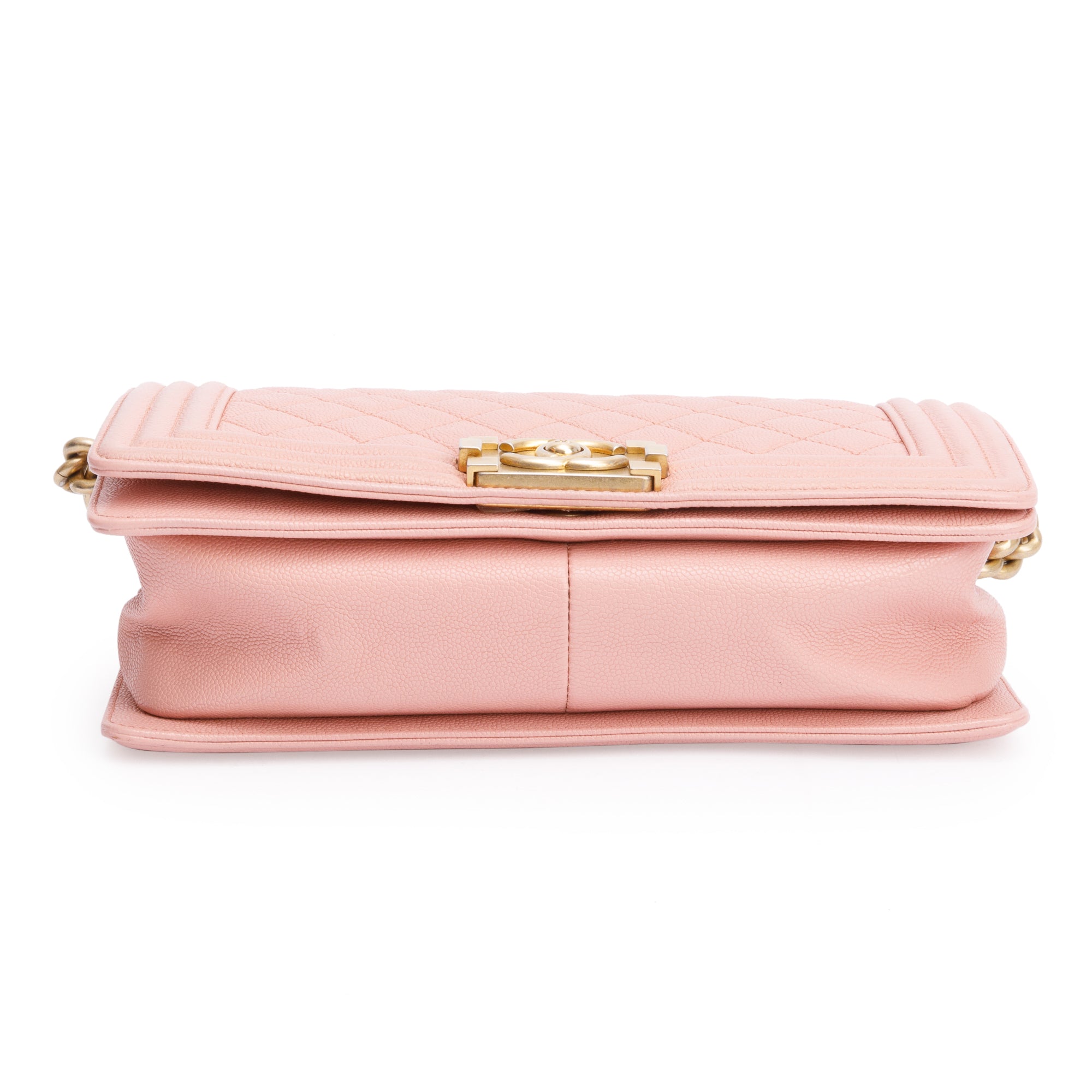 Chanel Pink Quilted Caviar Leather Medium Boy Bag