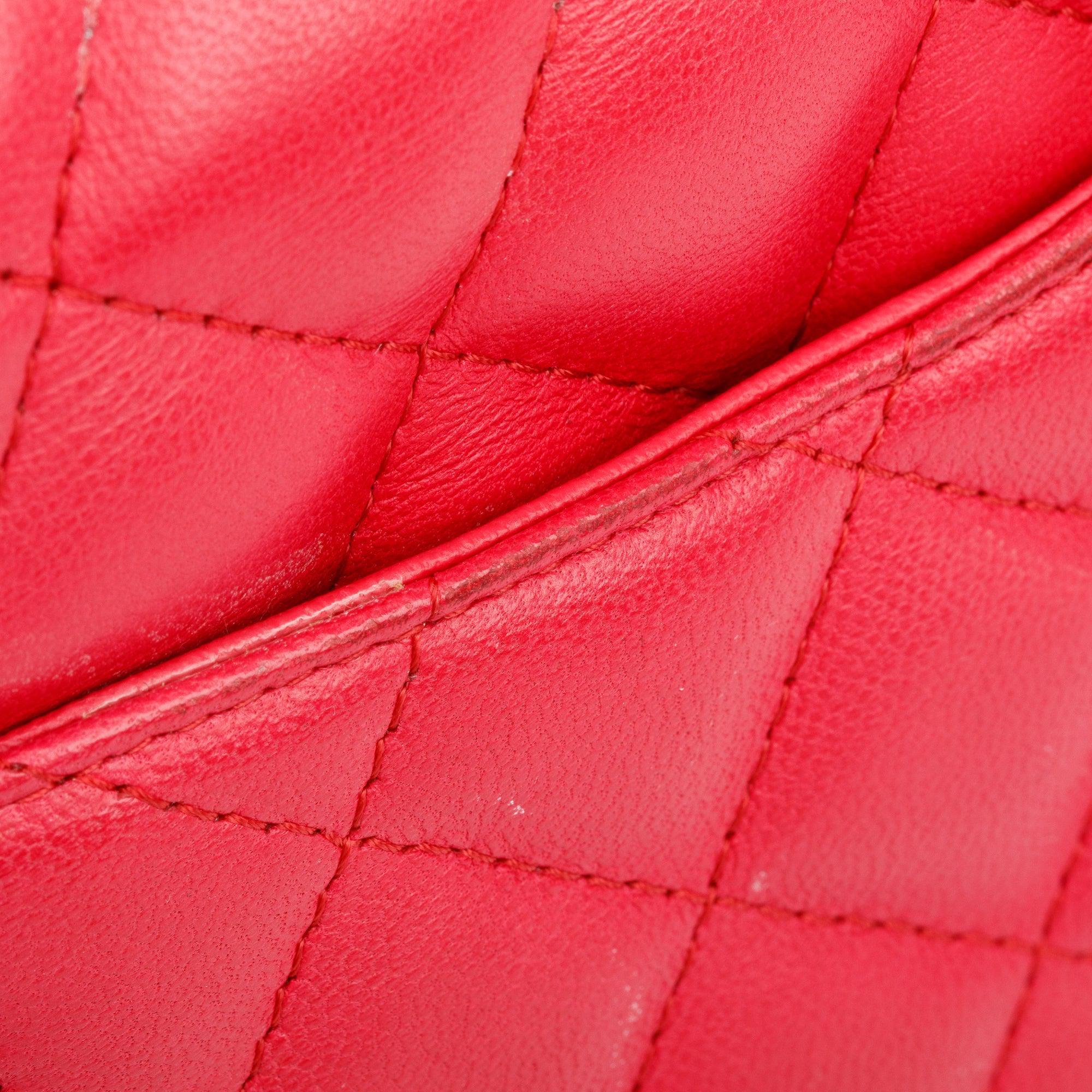 Chanel Pink Quilted Lambskin Leather Classic Square Mini Flap Bag w/ Authenticity Card