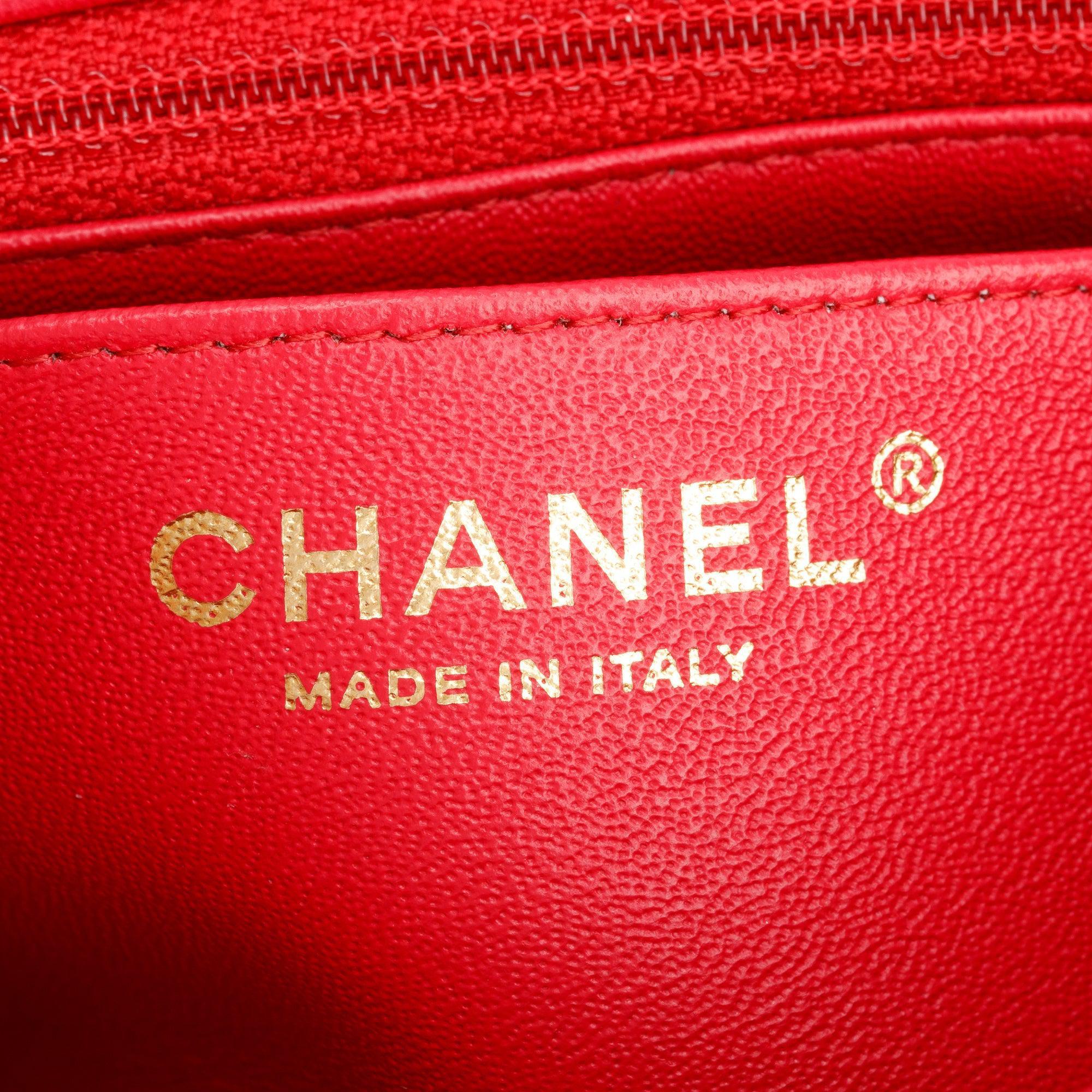 Chanel Pink Quilted Lambskin Leather Classic Square Mini Flap Bag w/ Authenticity Card