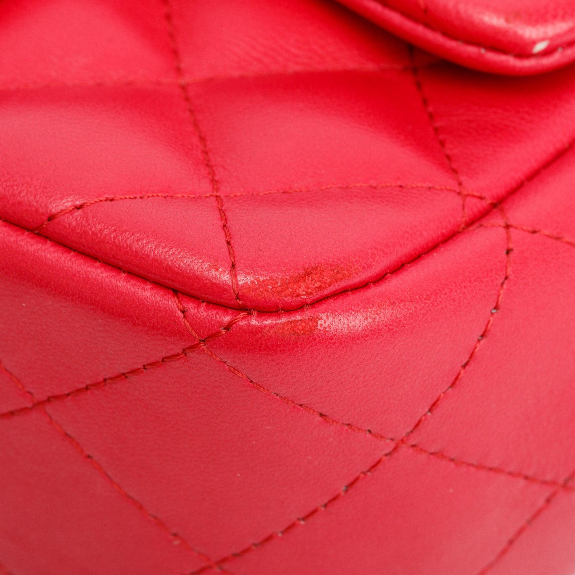 Chanel Pink Quilted Lambskin Leather Classic Square Mini Flap Bag w/ Authenticity Card