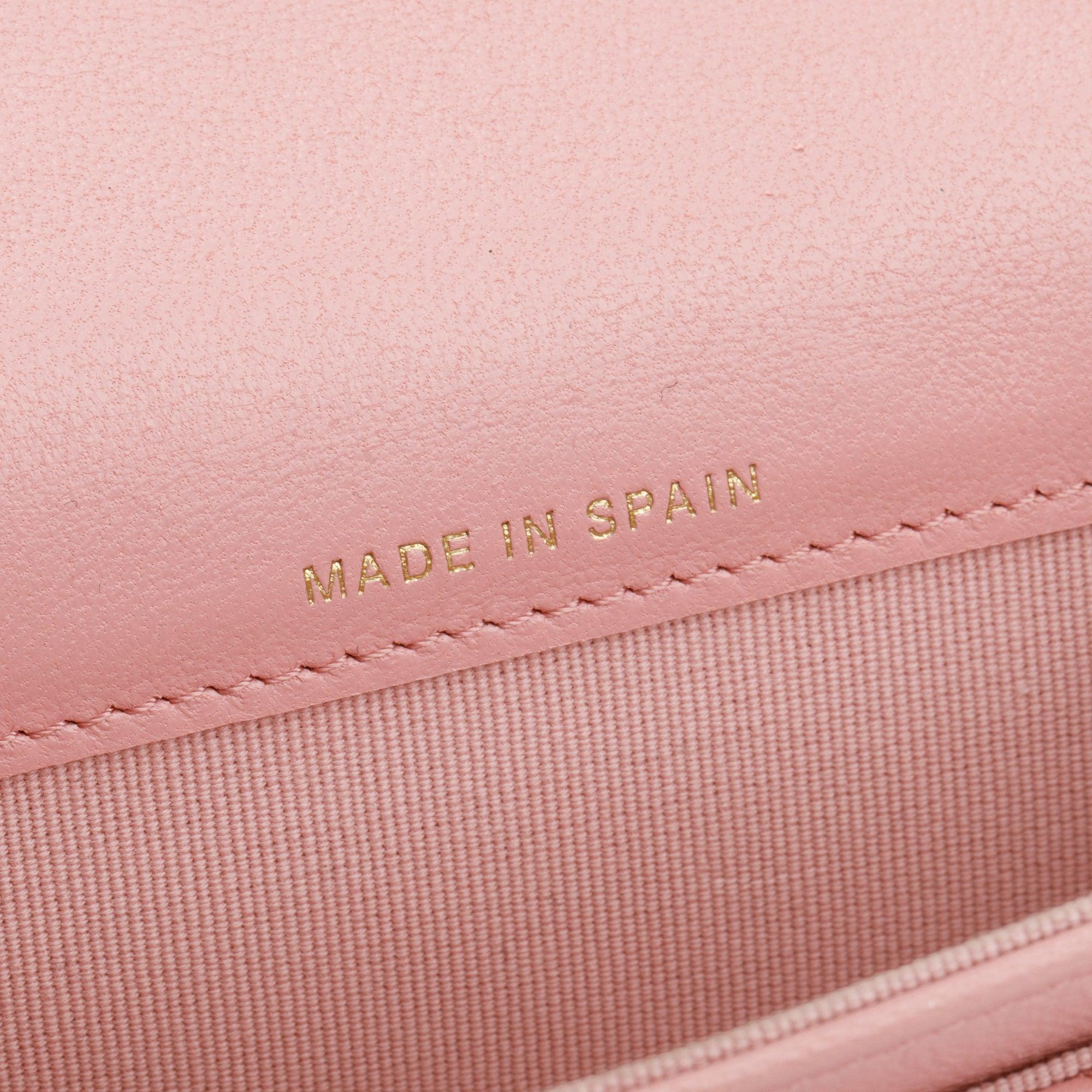 Chanel Pink Quilted Leather 19 Flap Card Holder w/ Box