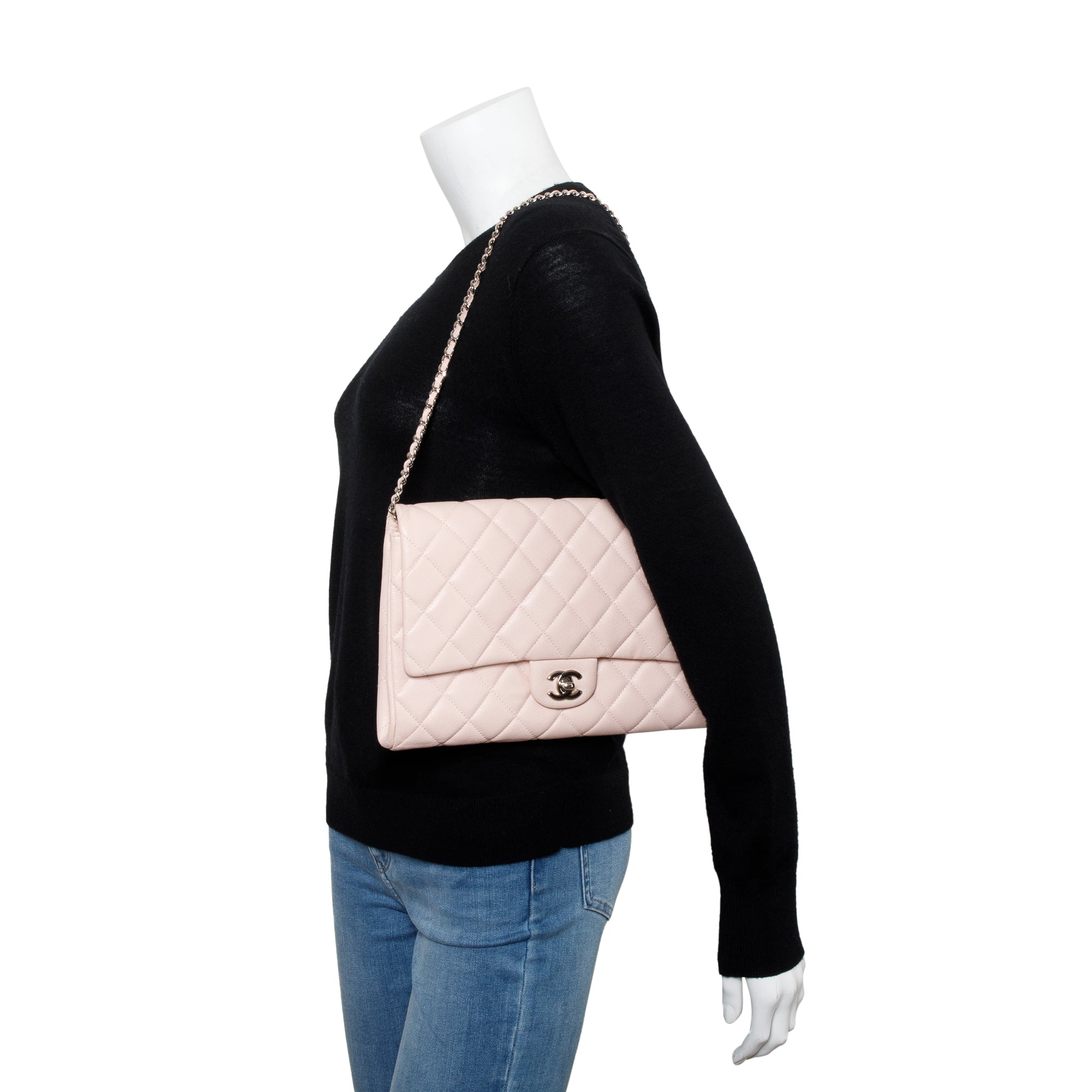 Chanel Pink Quilted Leather Clutch with Chain Flap w/ Authenticity Card