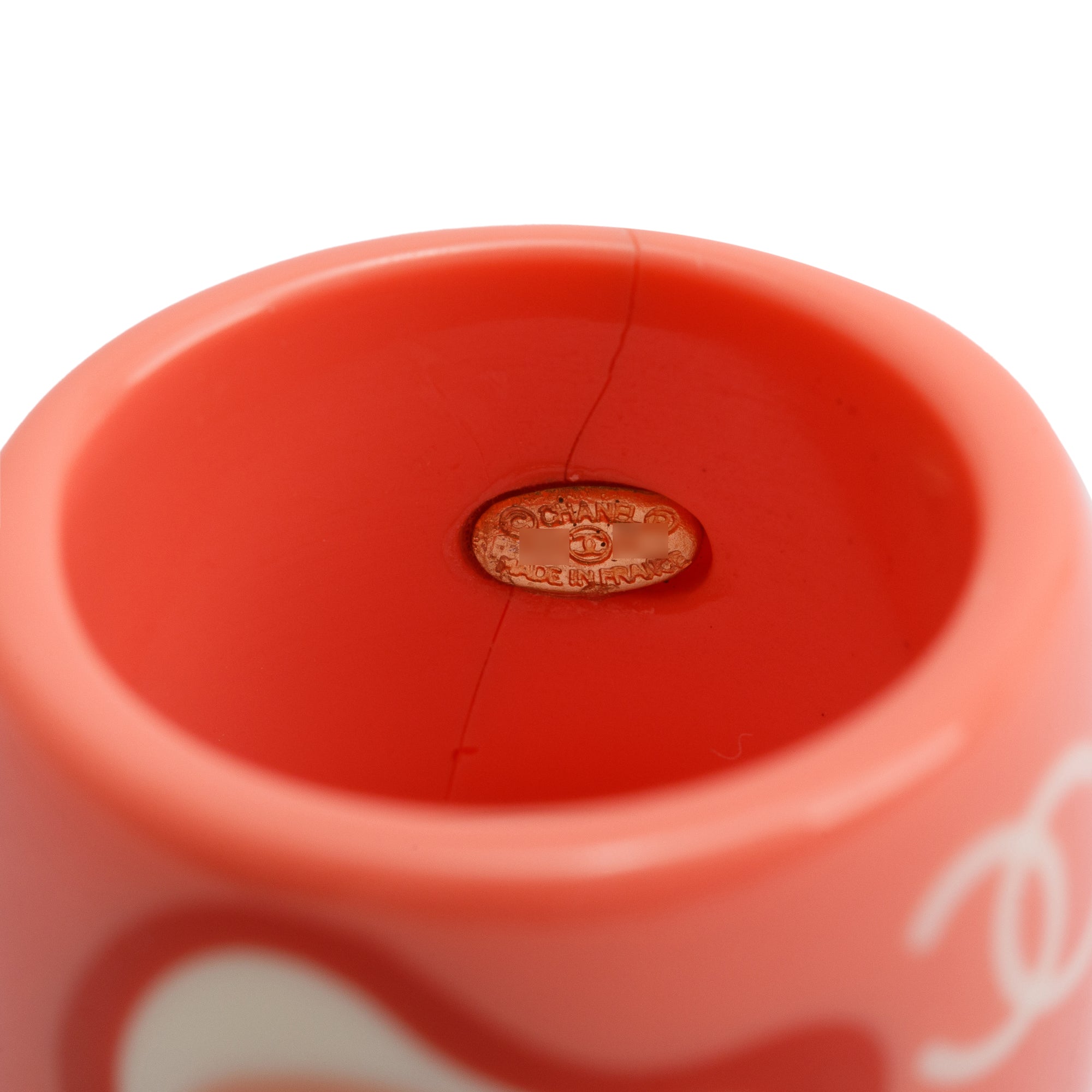 Chanel Pink Resin CC Wide Band Ring, Size 7