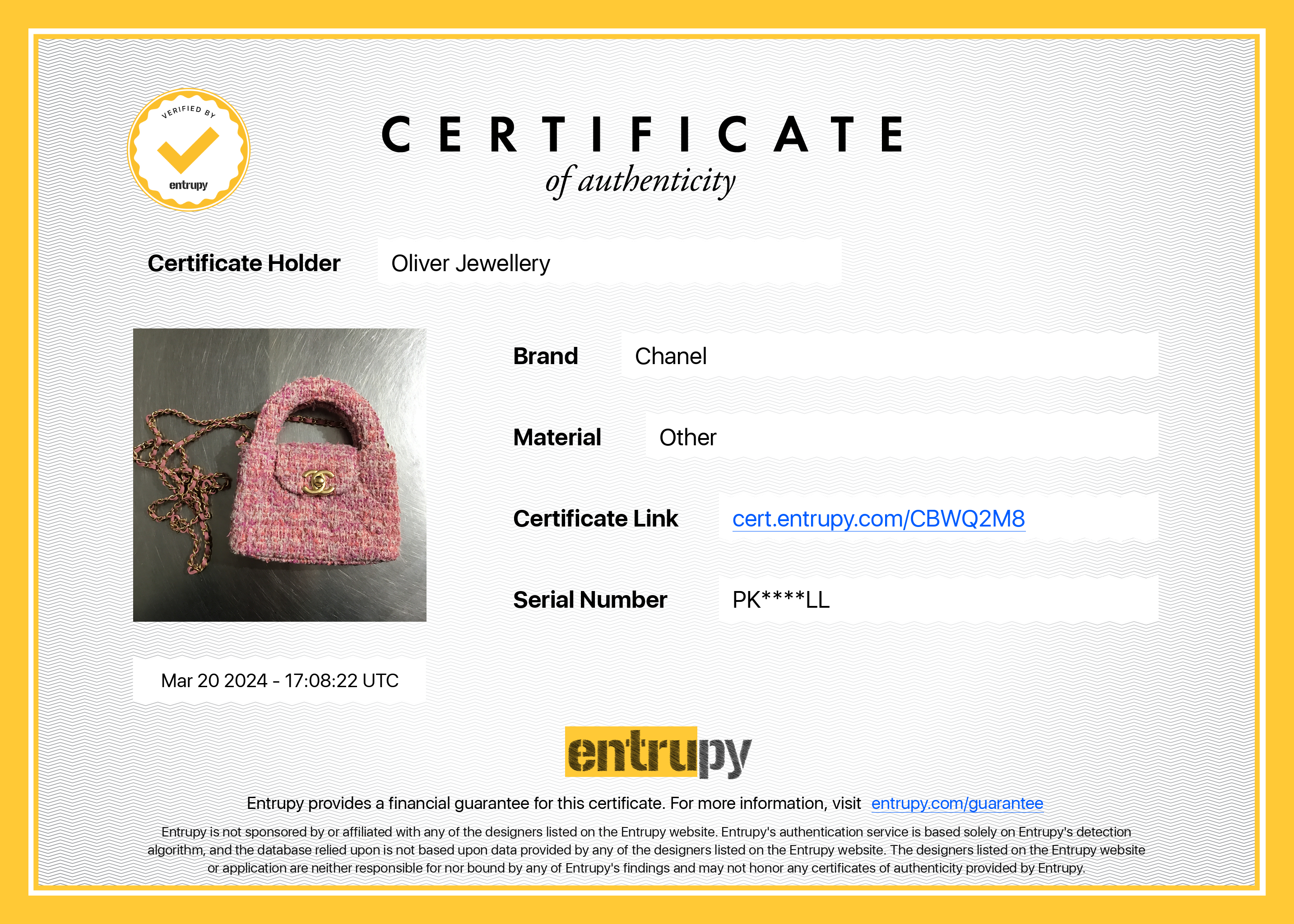 Chanel Pink Tweed Nano Kelly Shopper w/ Box