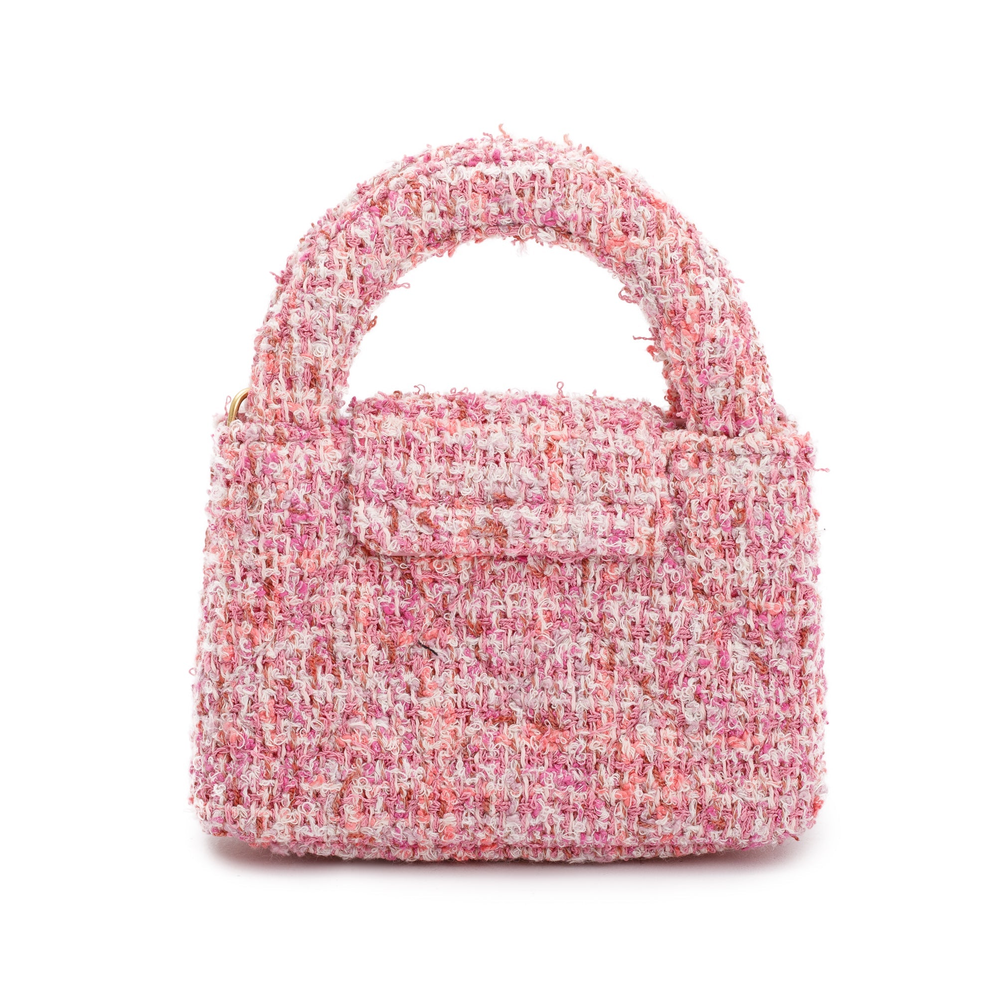 Chanel Pink Tweed Nano Kelly Shopper w/ Box