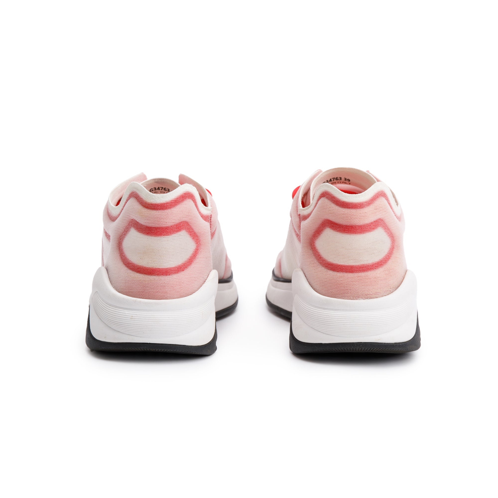 Chanel Pink/White Lycra Fabric CC Logo Sneakers, Size 39 w/ Box