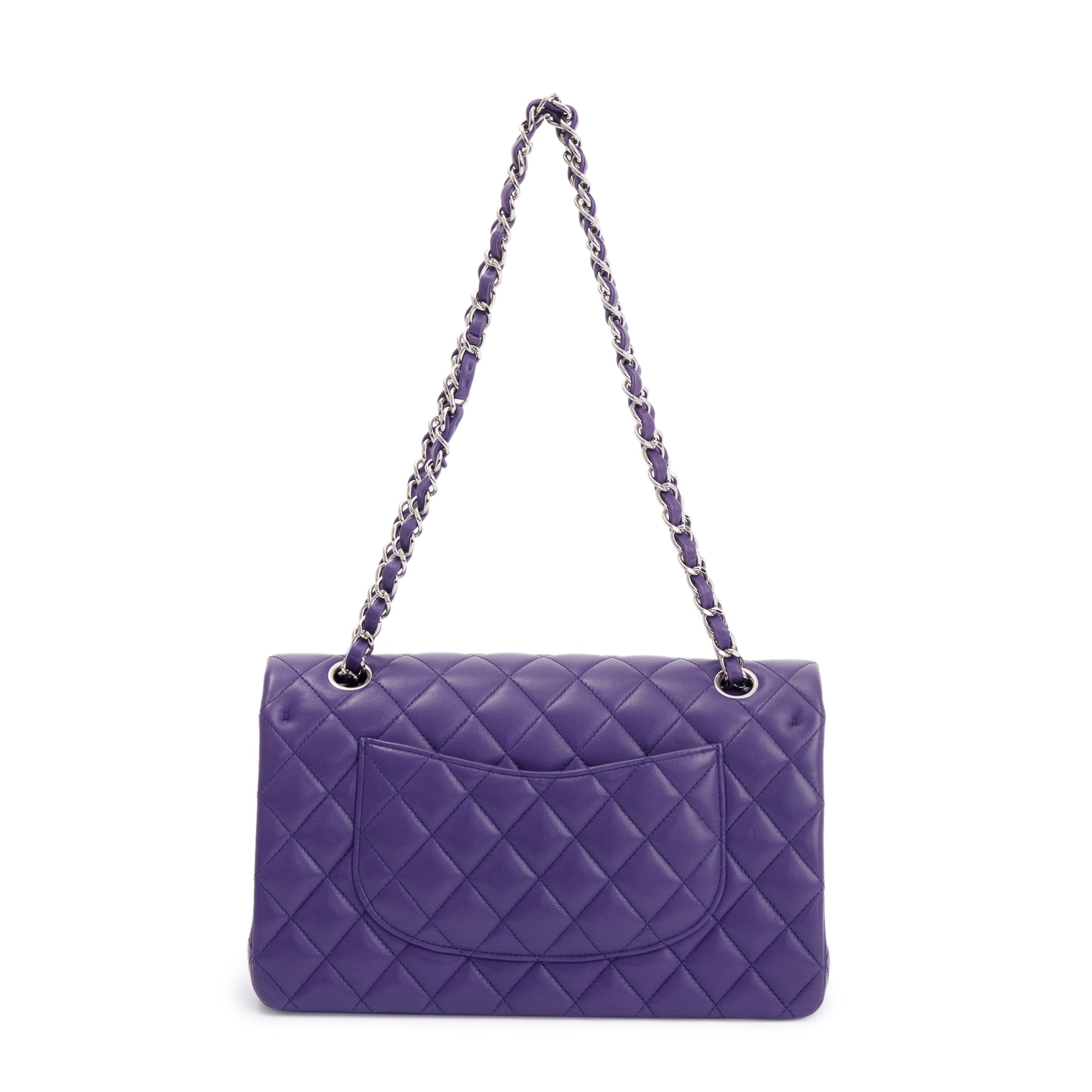 Chanel Purple Classic Medium Double Flap Bag w/ Box & Authenticity Card