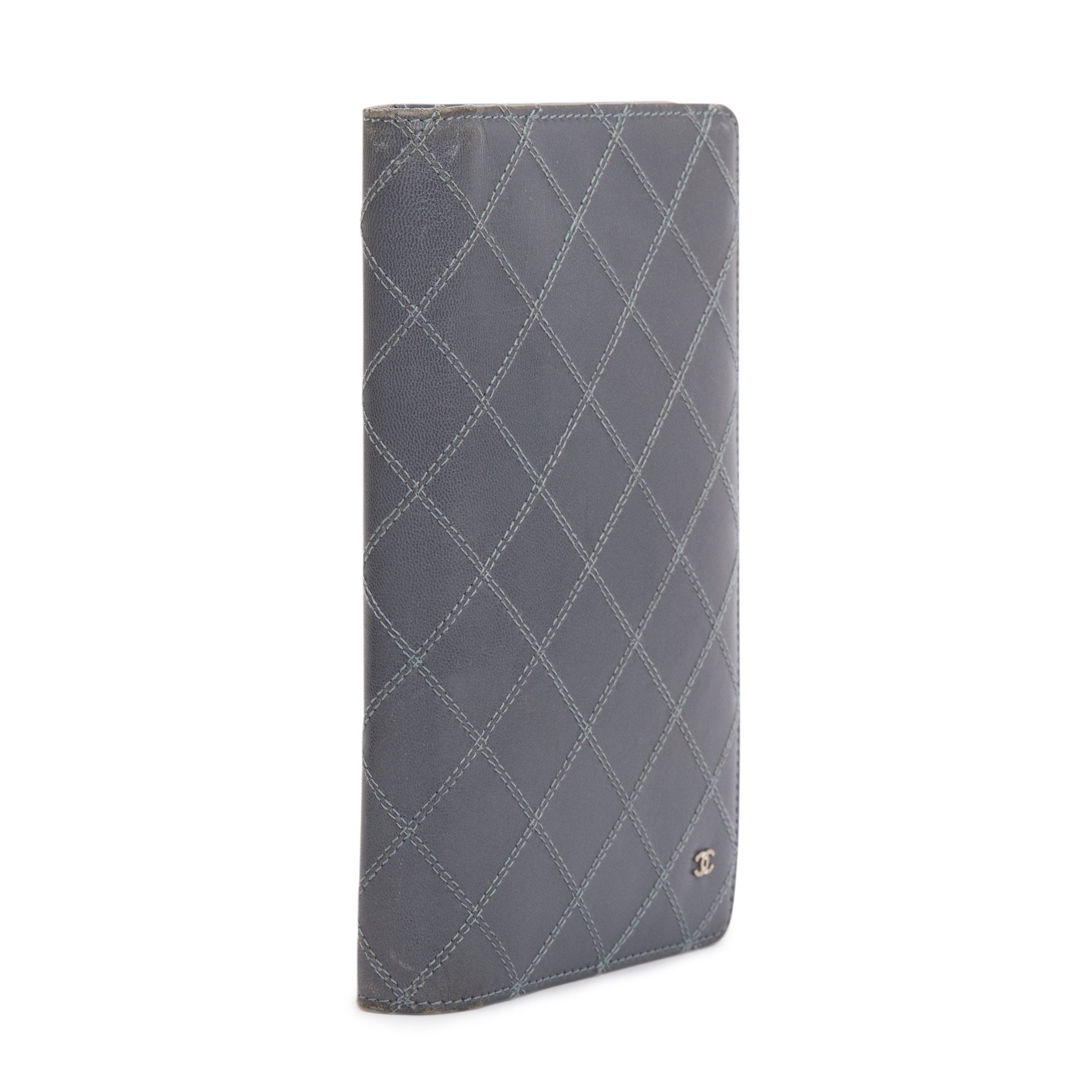 Chanel Quilted Calfskin/Lambskin Leather Yen Wallet w/ Box & Authenticity Card