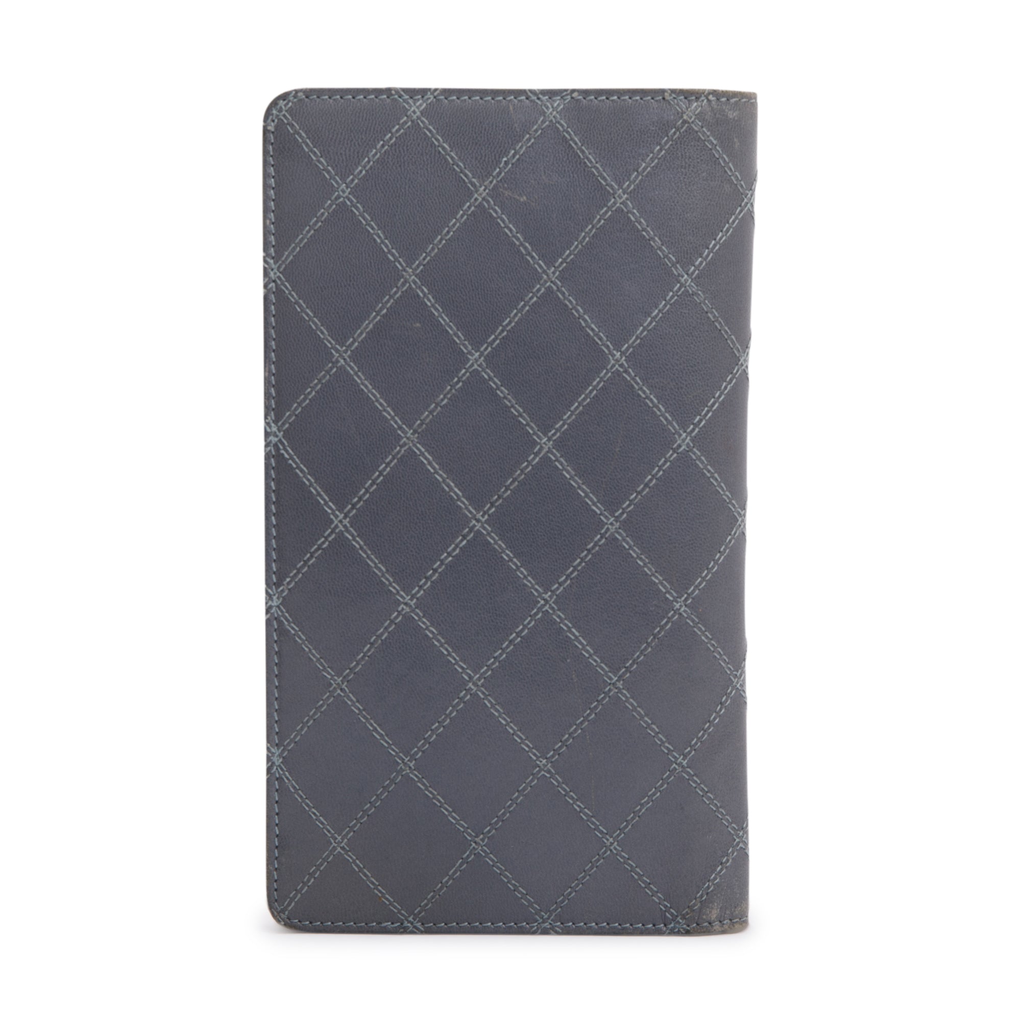 Chanel Quilted Calfskin/Lambskin Leather Yen Wallet w/ Box & Authenticity Card