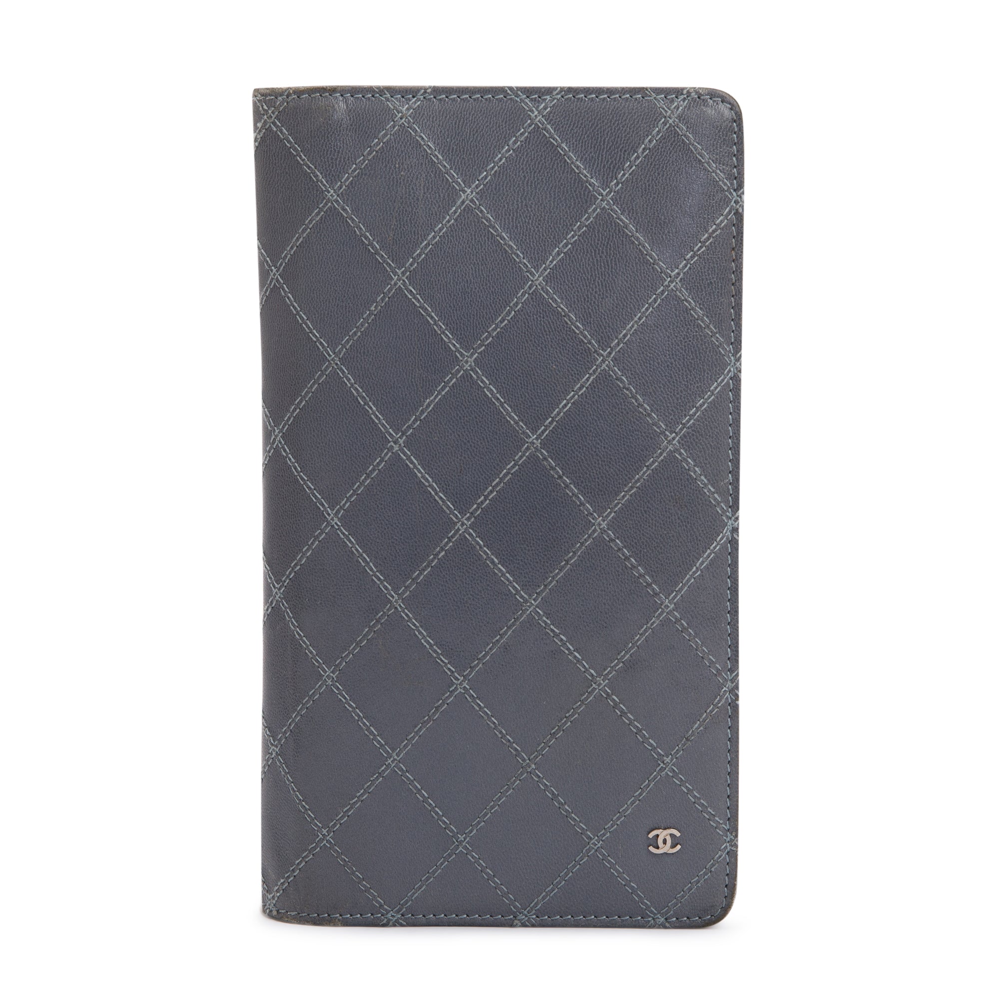 Chanel Quilted Calfskin/Lambskin Leather Yen Wallet w/ Box & Authenticity Card