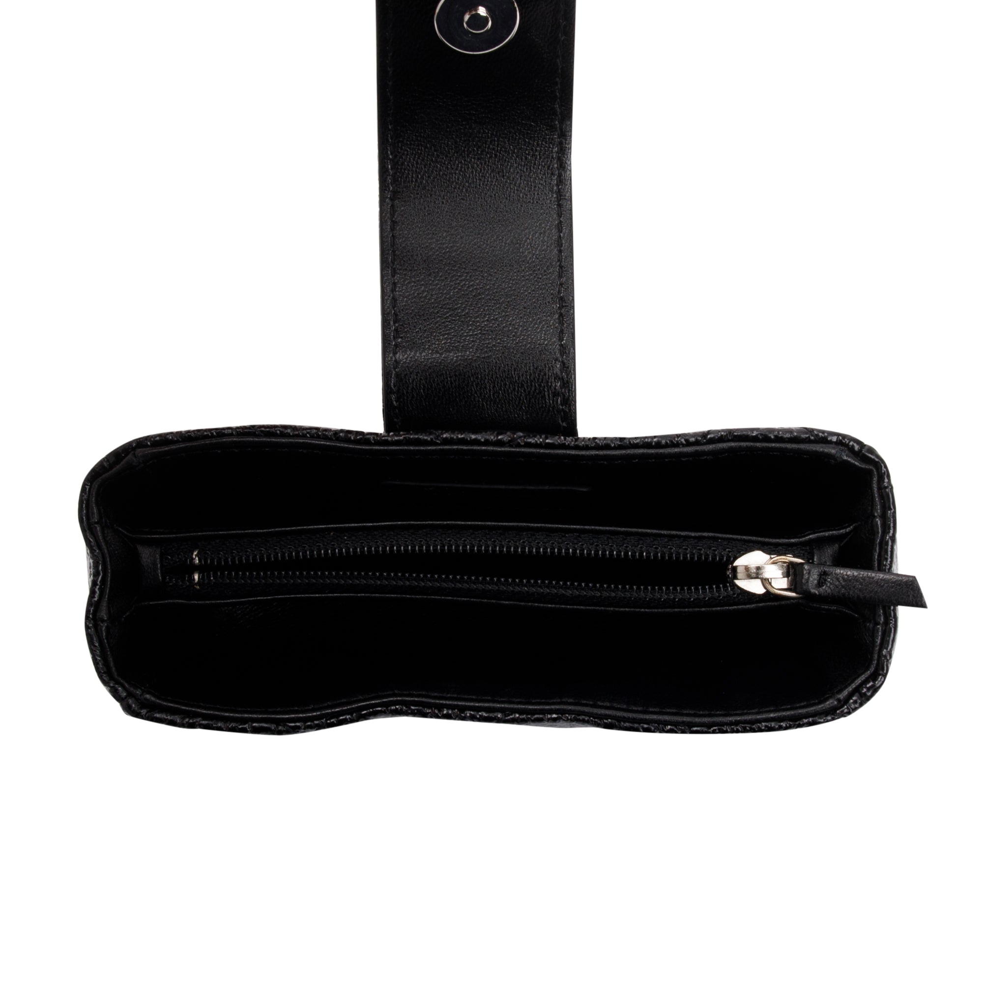 Chanel Quilted Crinkled Leather Phone Holder Clutch w/ Box