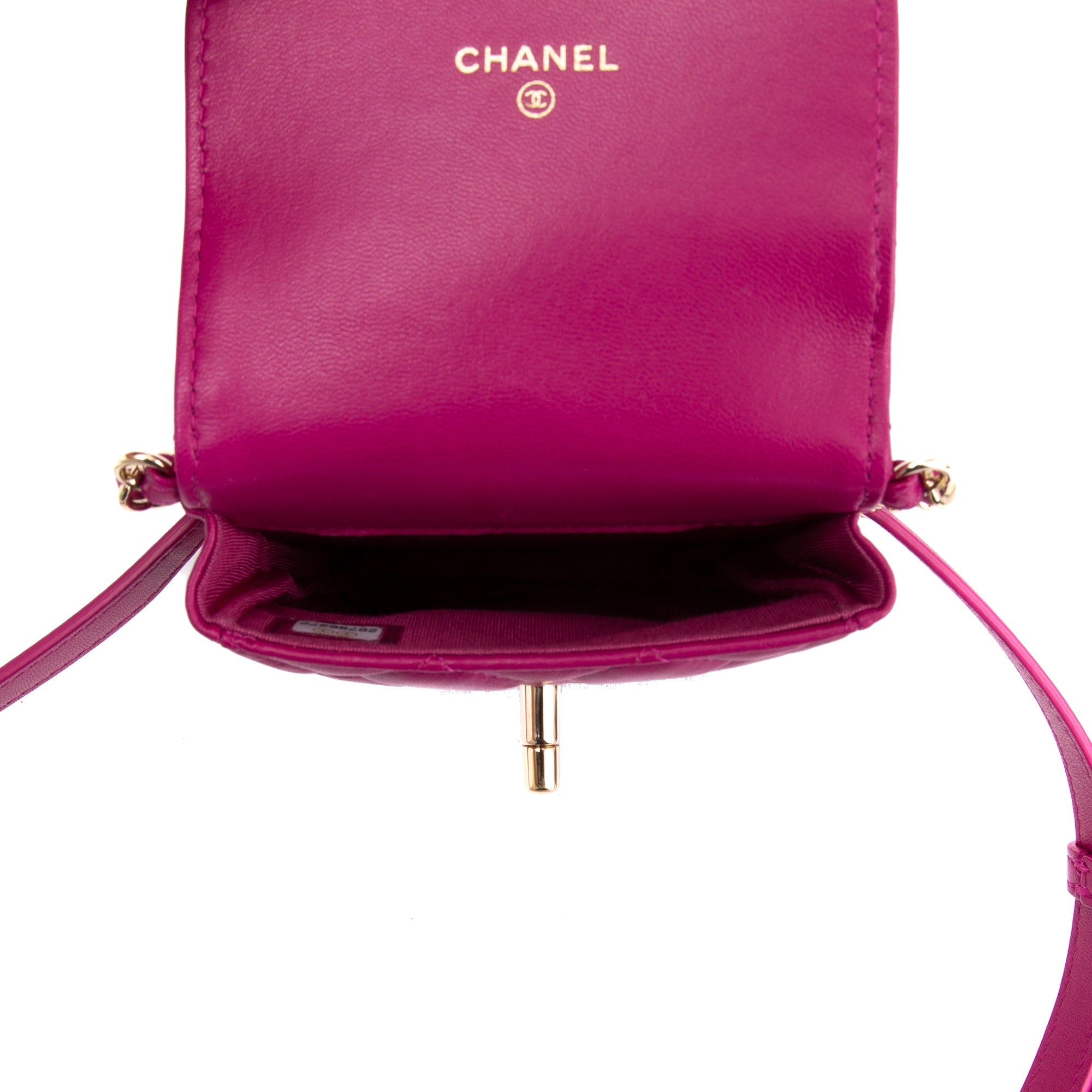 Chanel Quilted Lambskin Phone Chain Waist Bag w/ Box & Authenticity