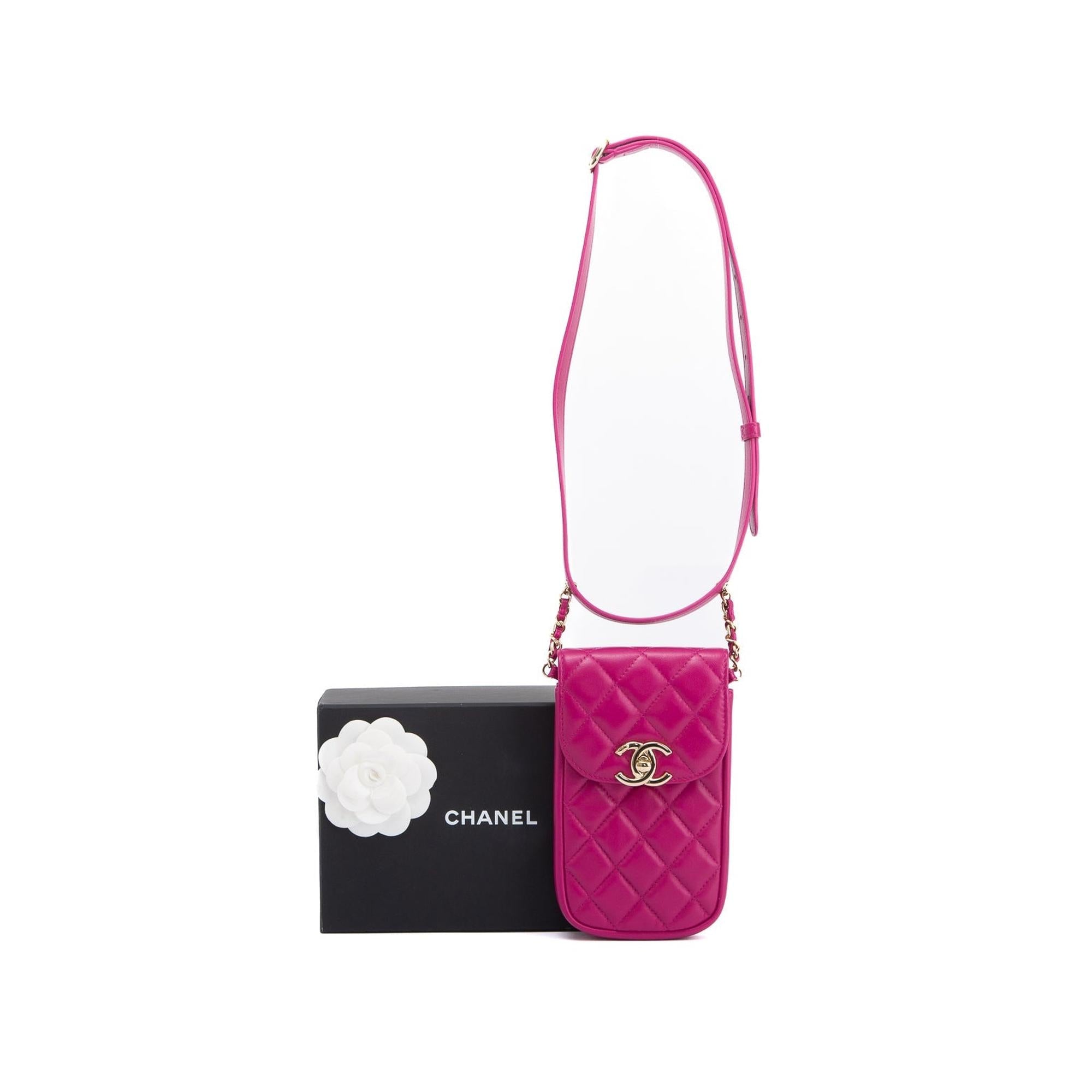 Chanel Quilted Lambskin Phone Chain Waist Bag w/ Box & Authenticity