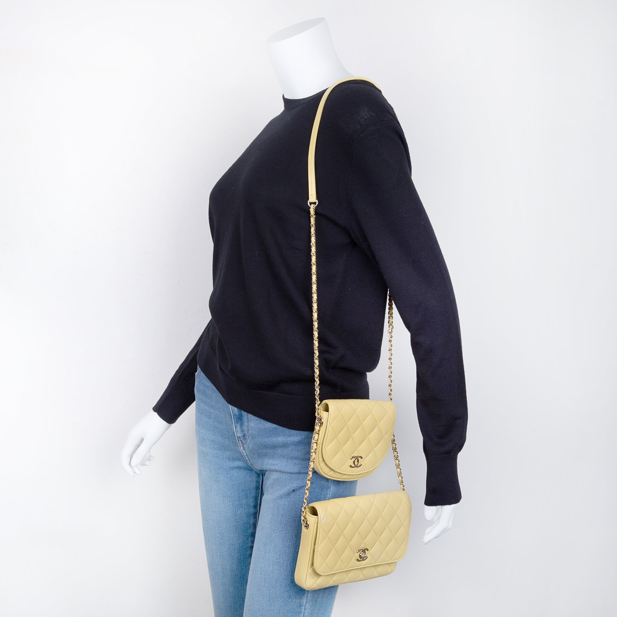 Chanel Quilted Side Packs Crossbody Bag w/ Authenticity Card