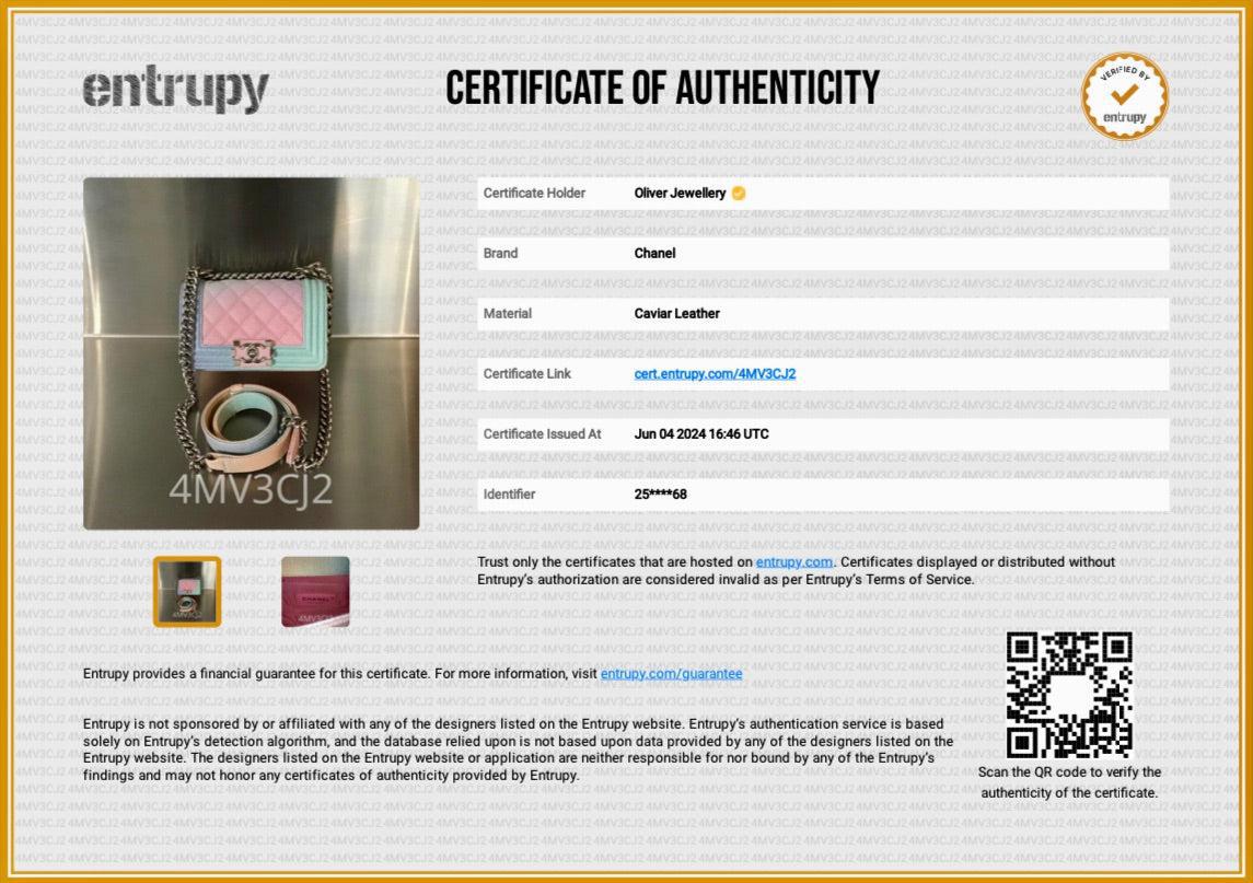 Chanel Rainbow Caviar Leather Mini Boy Flap Bag w/ Authenticity Card