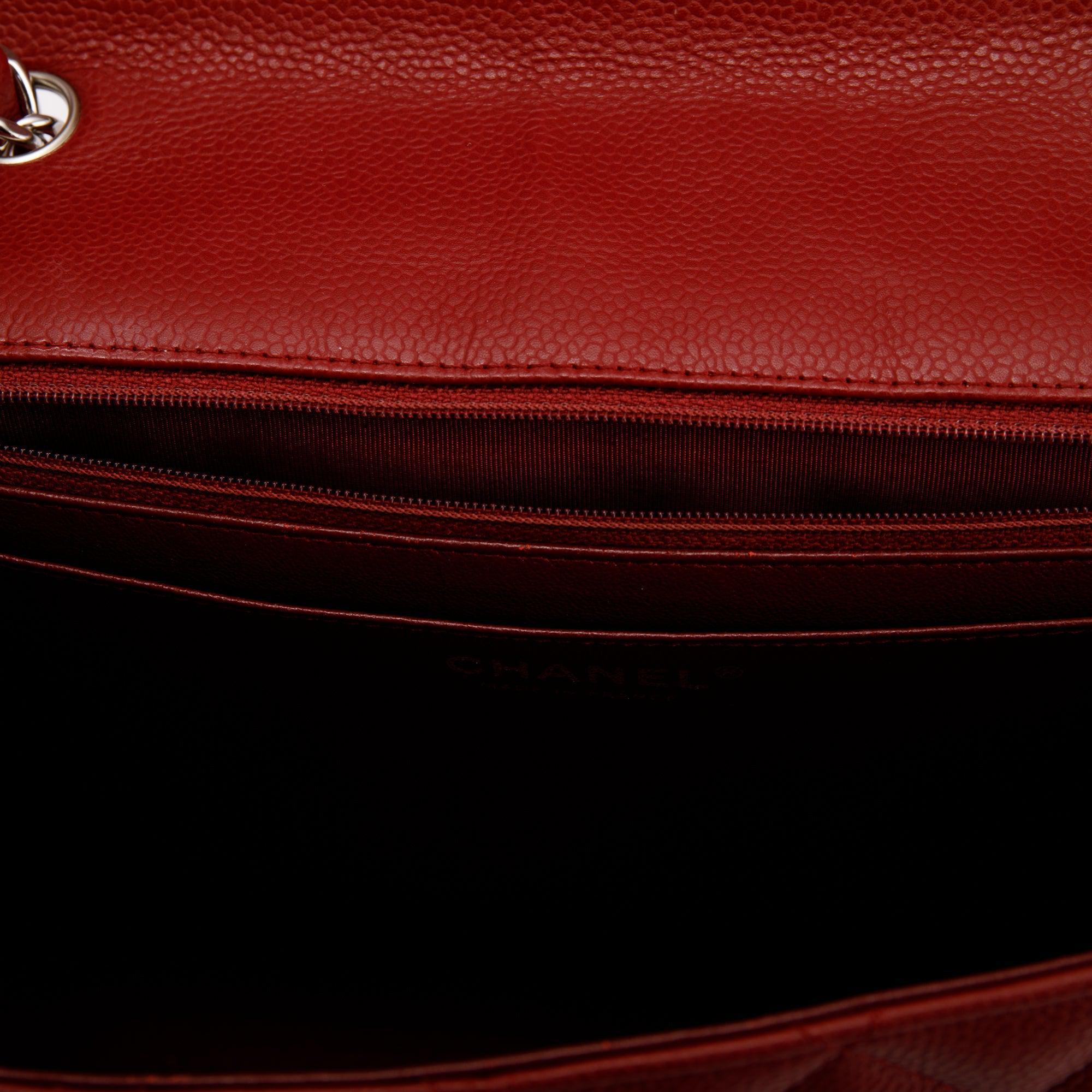 Chanel Red Caviar Classic Jumbo Single Flap Bag