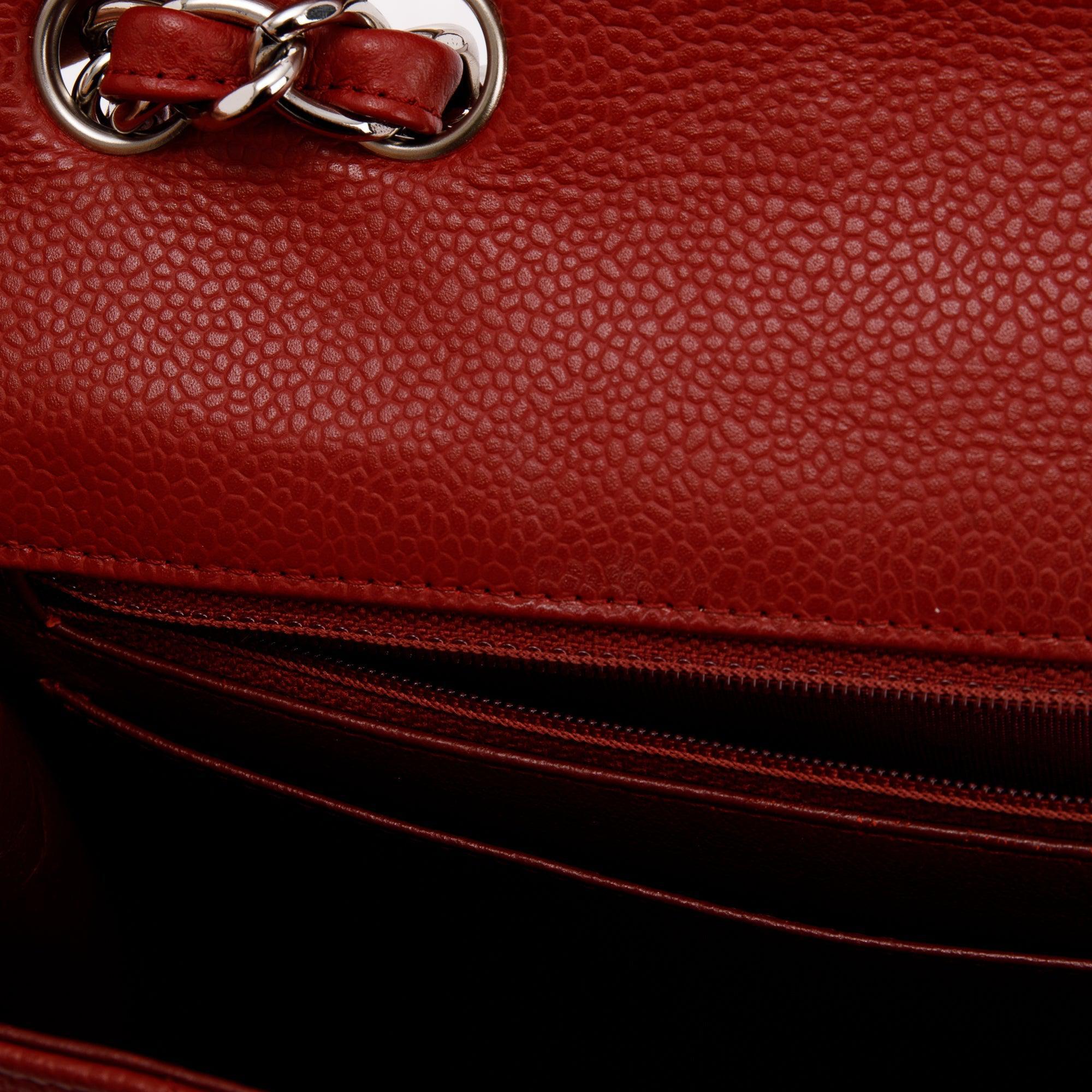 Chanel Red Caviar Classic Jumbo Single Flap Bag