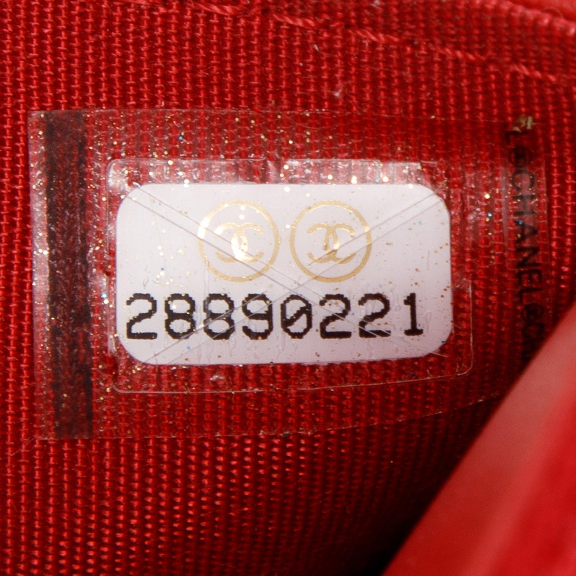 Chanel Red Caviar Leather Boy Wallet on Chain w/ Box & Authenticity Card