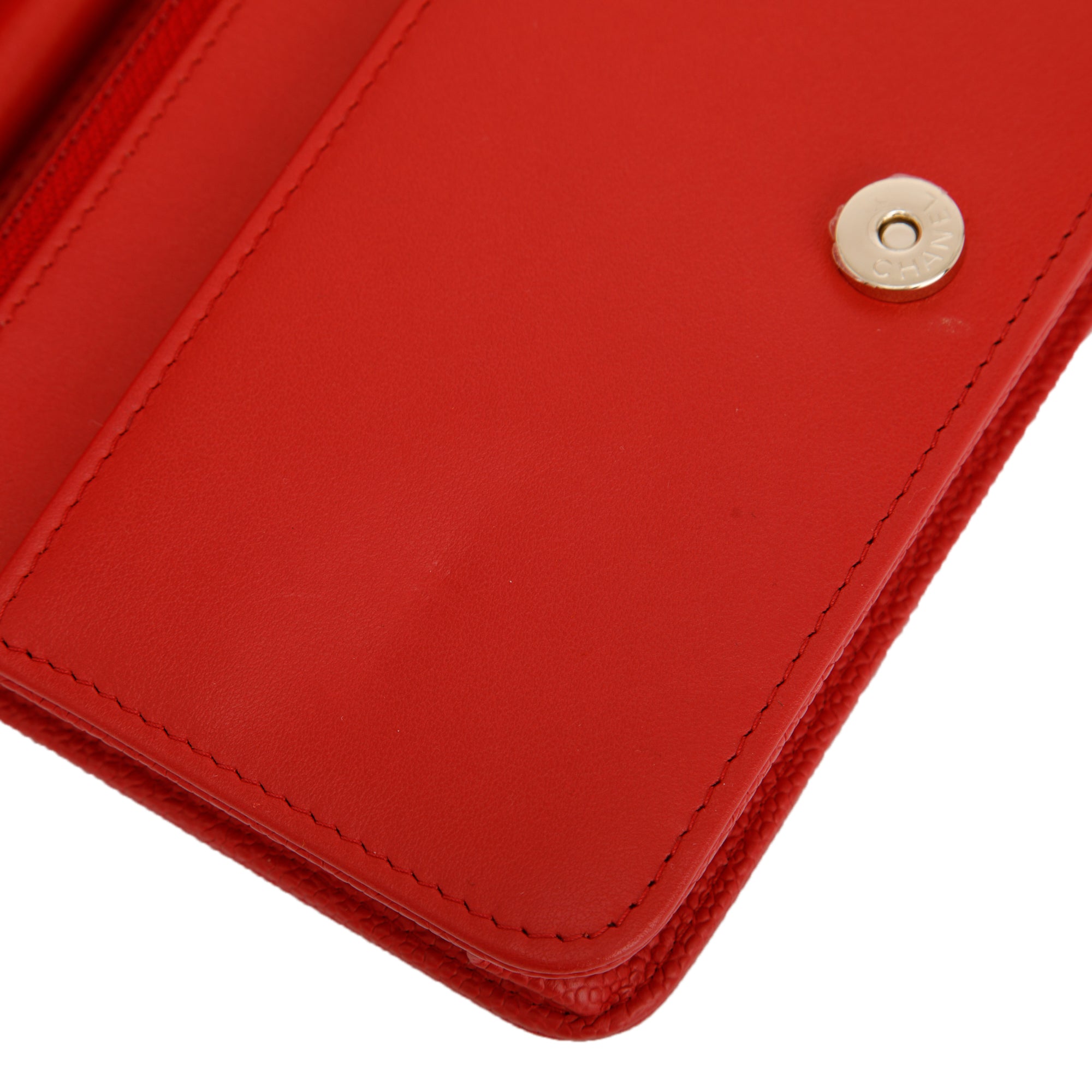 Chanel Red Caviar Leather Boy Wallet on Chain w/ Box & Authenticity Card