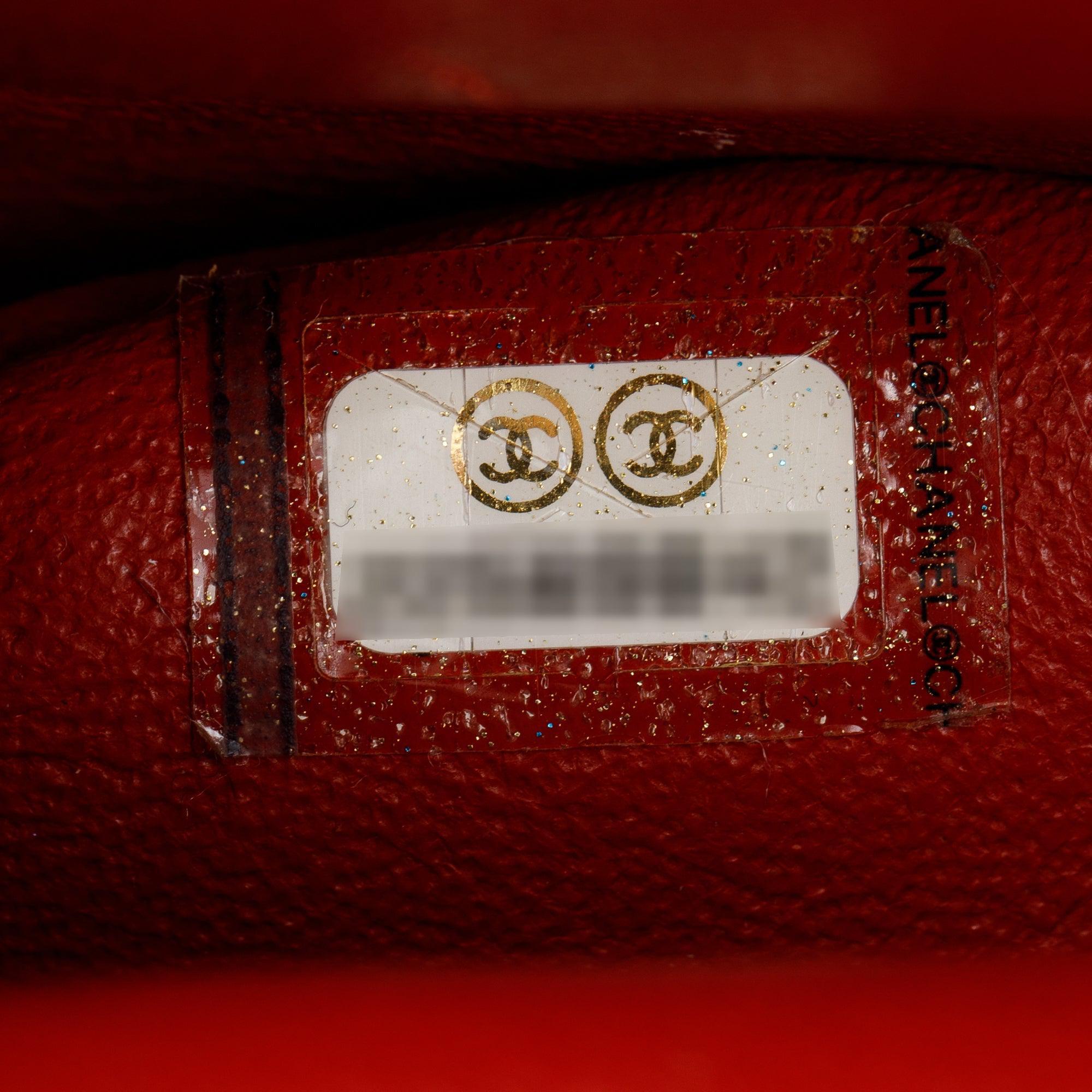 Chanel Red Chevron Calfskin Leather Classic Medium Double Flap Bag