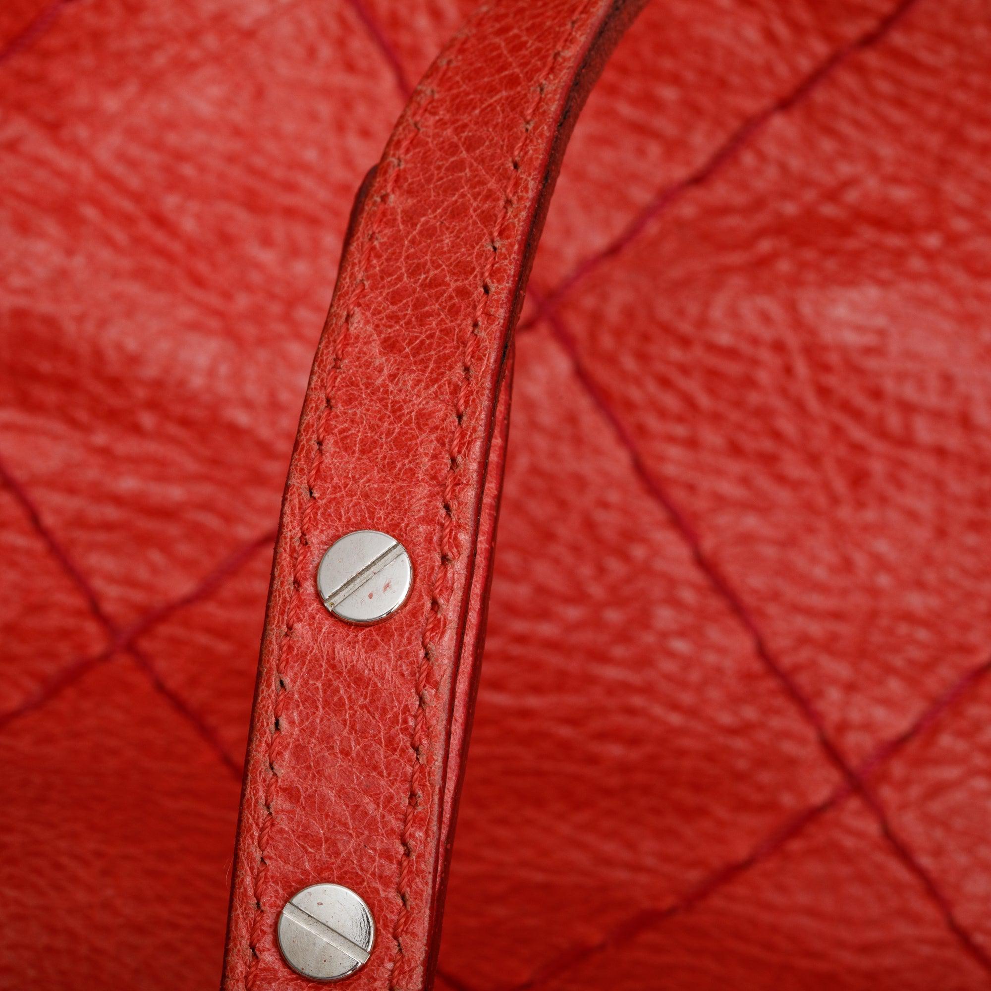 Chanel Red Glazed Calfskin Leather On The Road Tote
