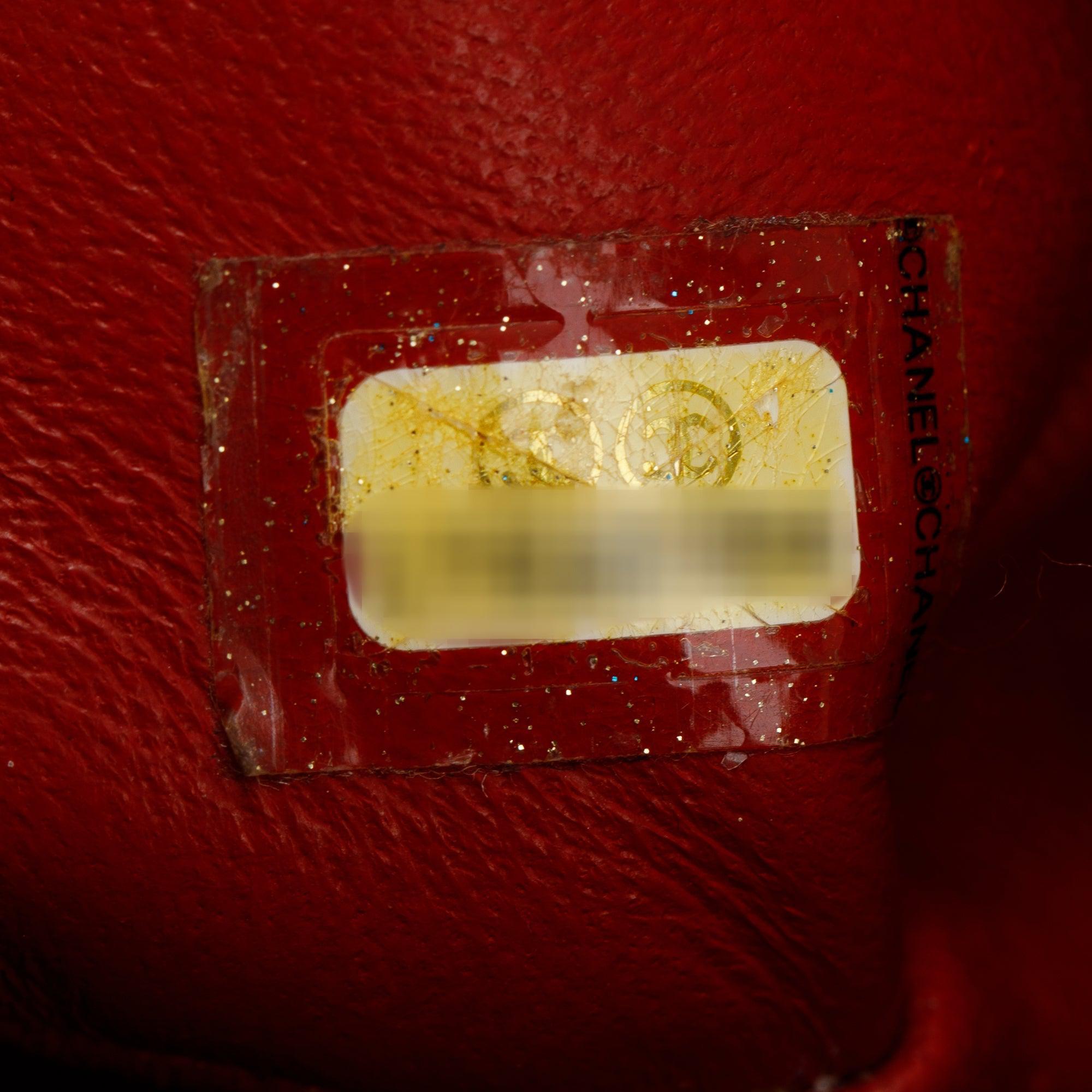 Chanel Red Lambskin Classic Jumbo Double Flap Bag