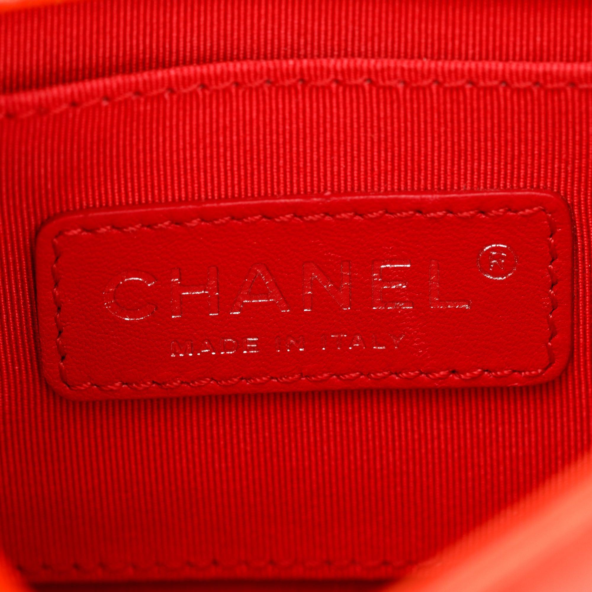Chanel Red Plexiglass Patent Leather Mini Boy Brick Flap Bag