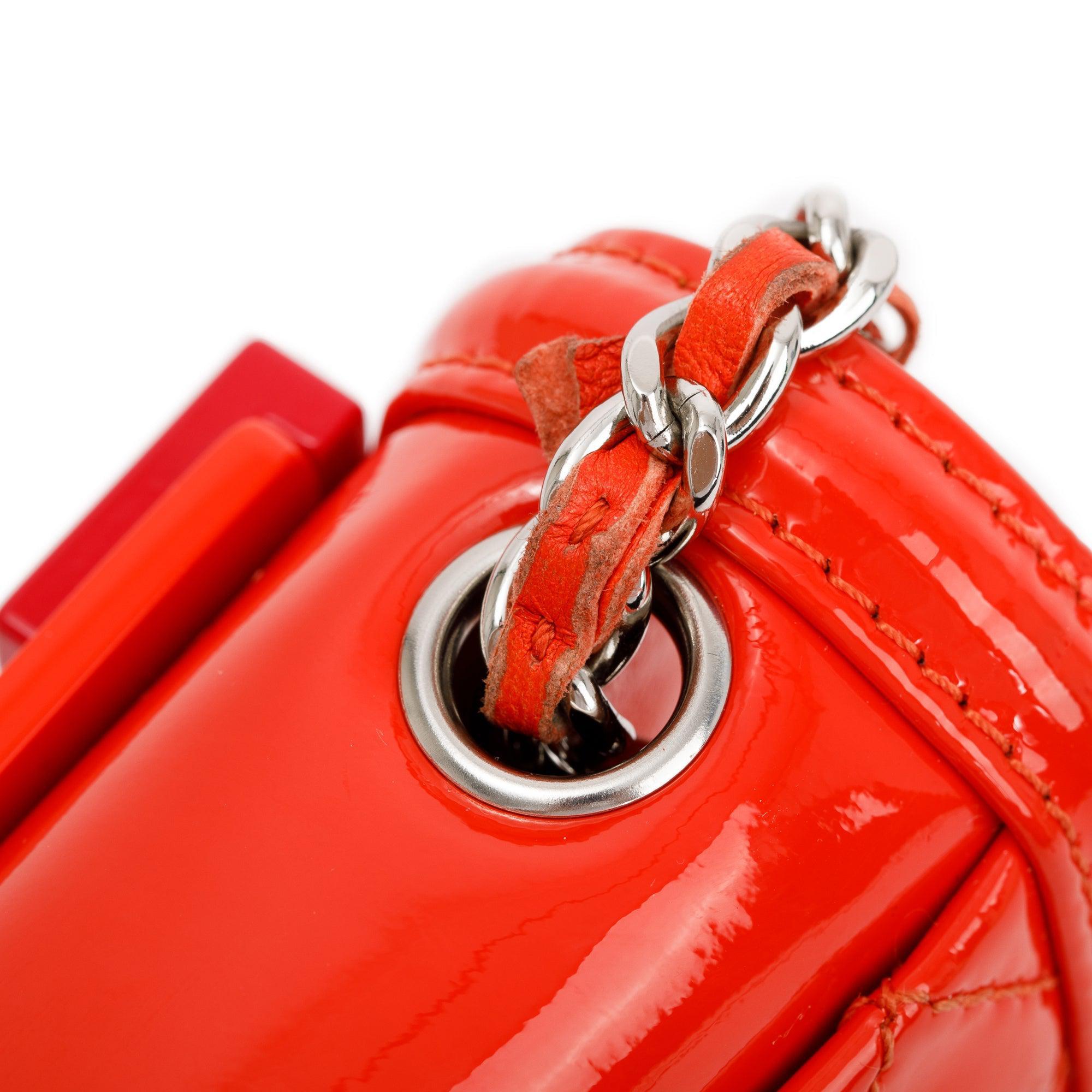 Chanel Red Plexiglass Patent Leather Mini Boy Brick Flap Bag