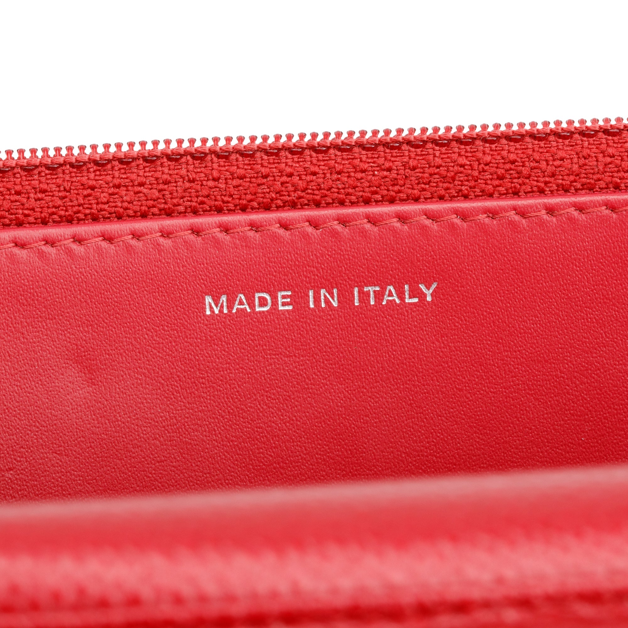 Chanel Red Quilted Caviar Leather Classic Wallet on Chain w/ Box