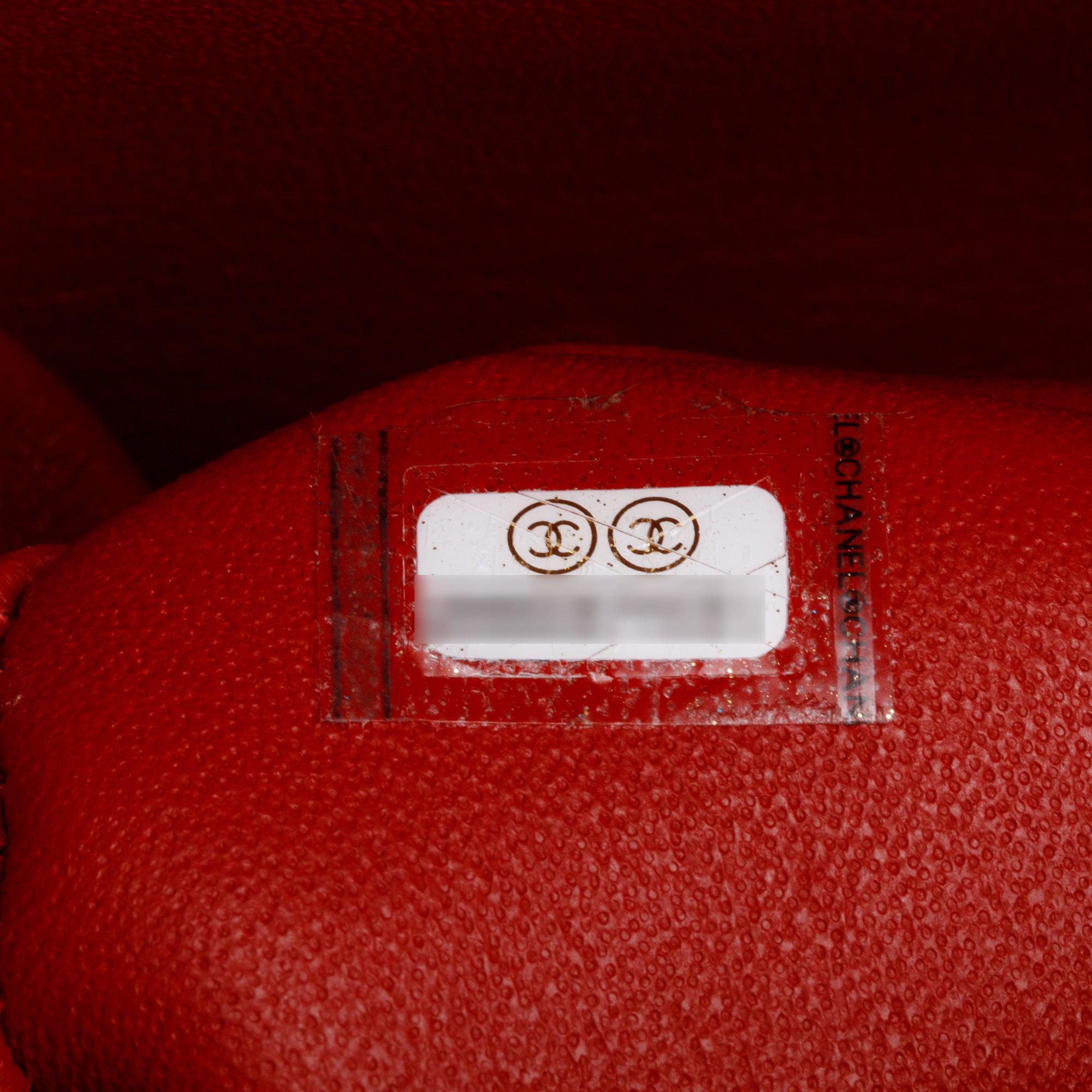 Chanel Red Quilted Caviar Leather Jumbo Double Flap Bag w/ Box, Receipt & Authenticity Card