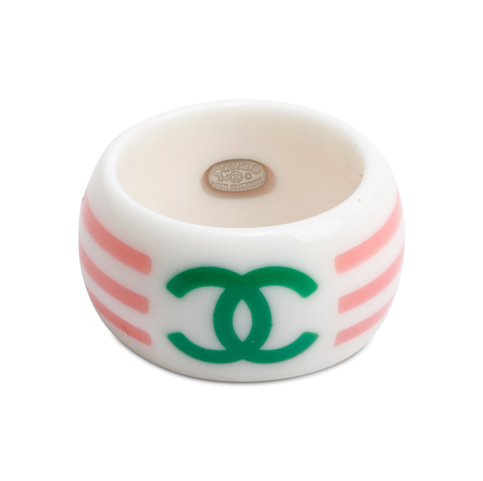 Chanel Resin CC Band Ring, Size 6.5