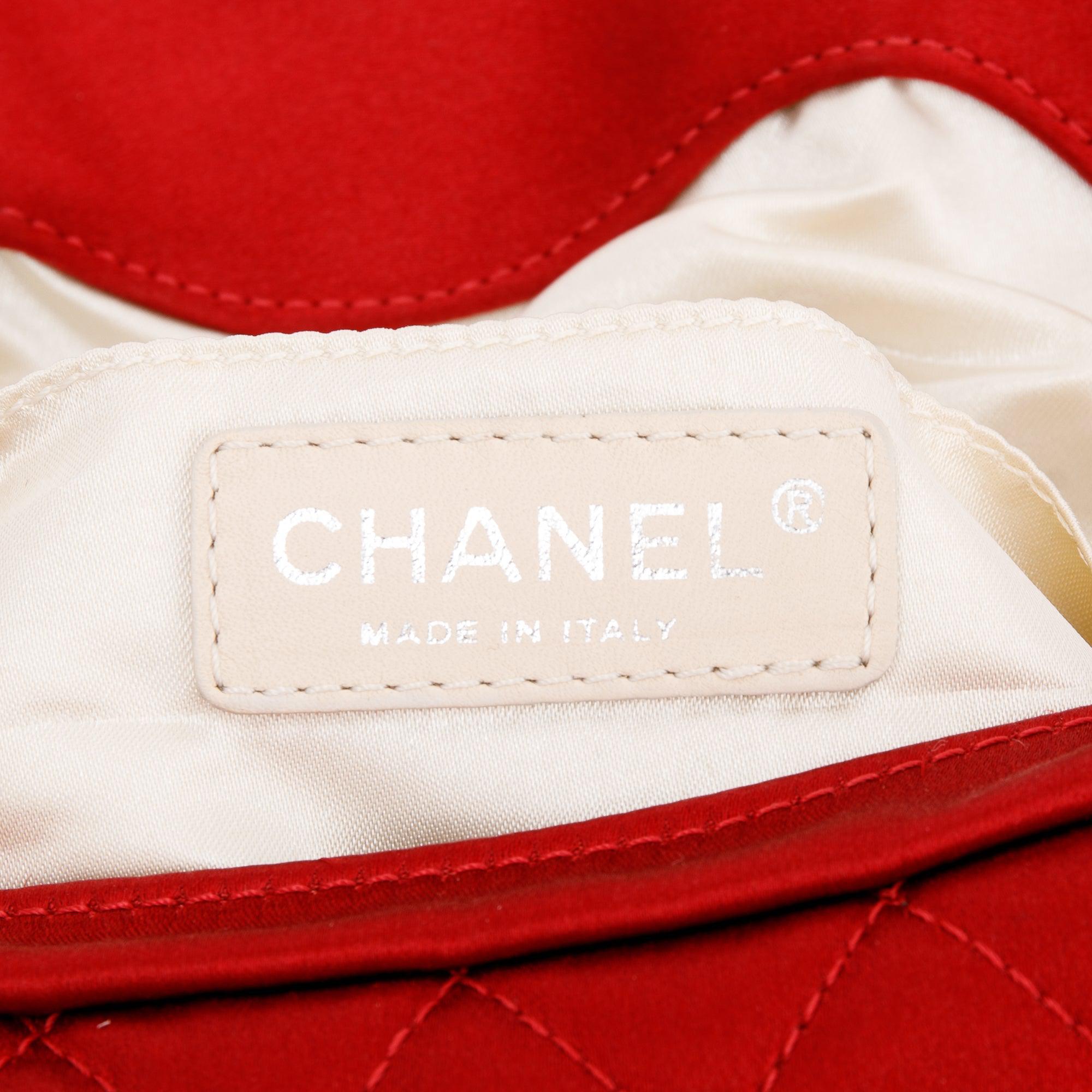 Chanel Satin Half Moon Clutch w/ Authenticity Card