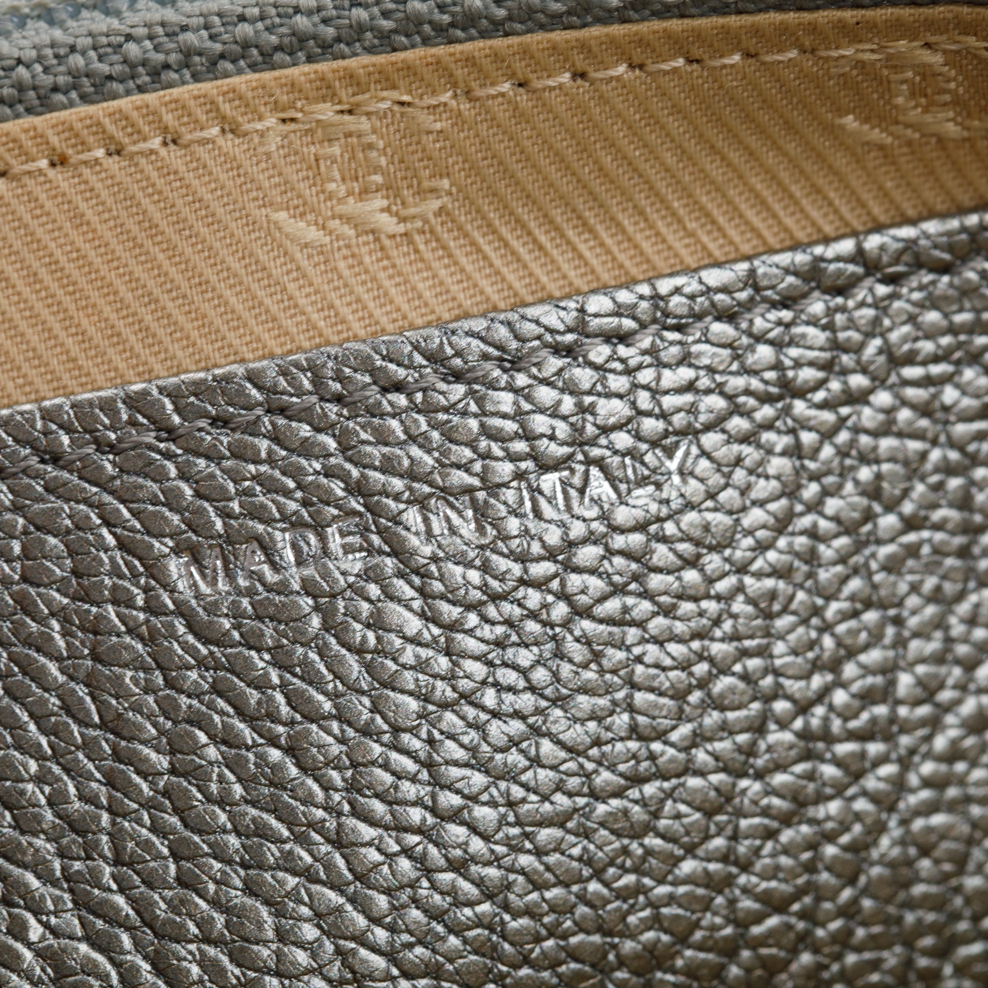 Chanel Silver Calfskin Leather CC Wallet on Chain w/ Box