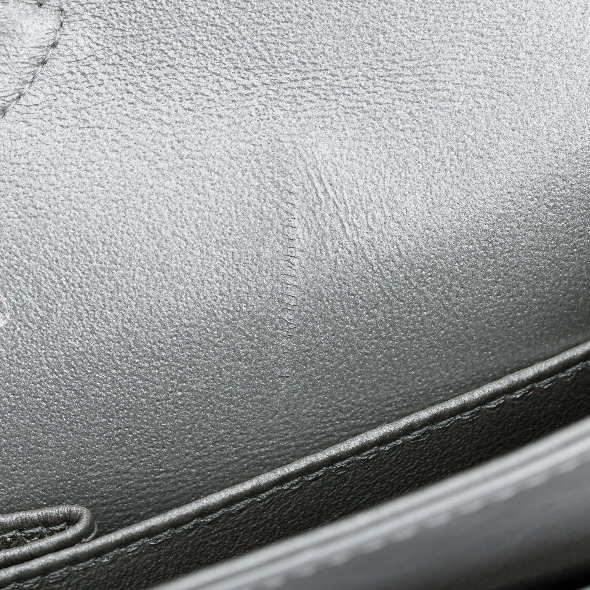 Chanel Silver Calfskin Leather Grommet Airline Medium Double Flap Bag w/ Authenticity Card & Receipt