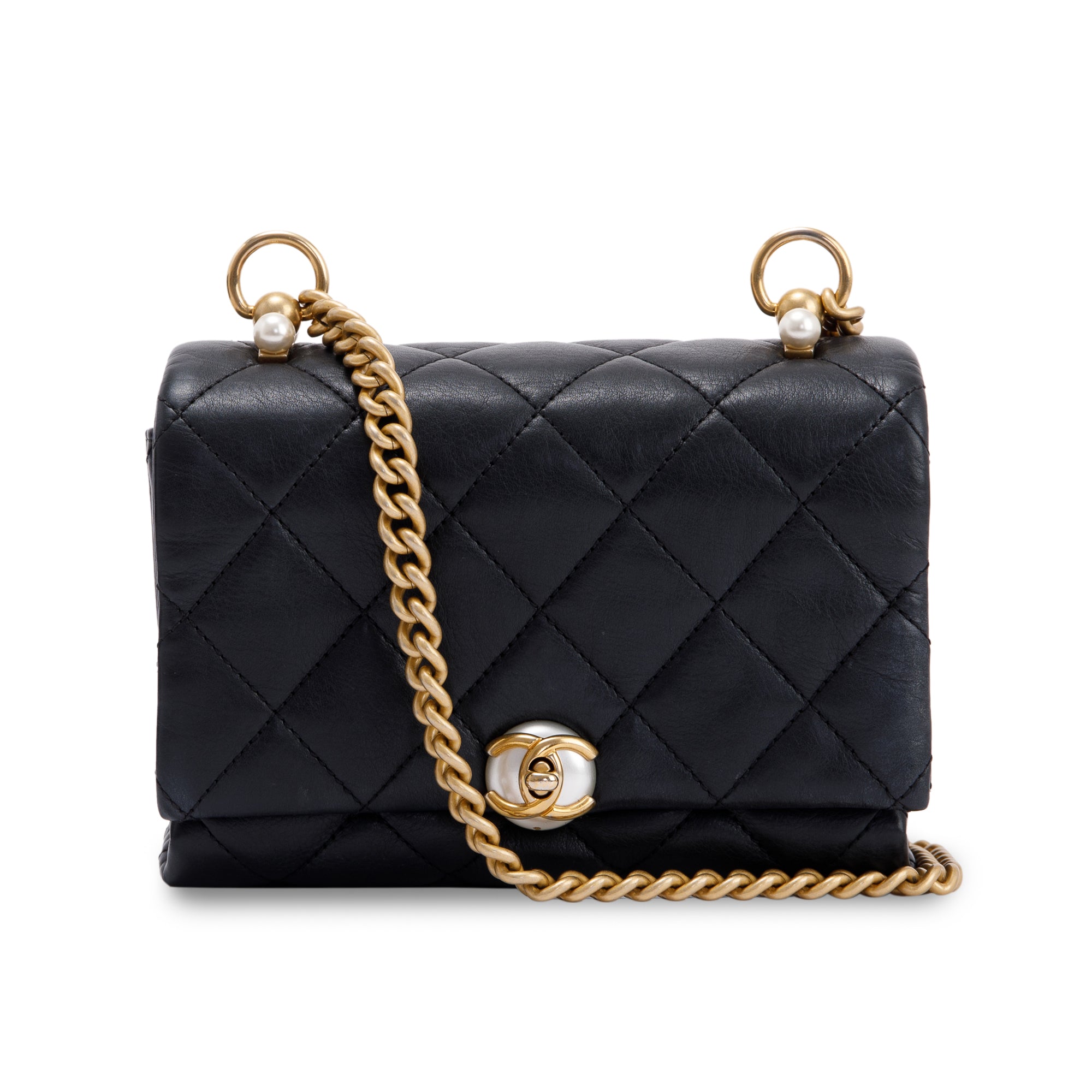 Chanel Small CC Pearl Accordion Flap Bag w/ Box, Receipt & Authenticity Card