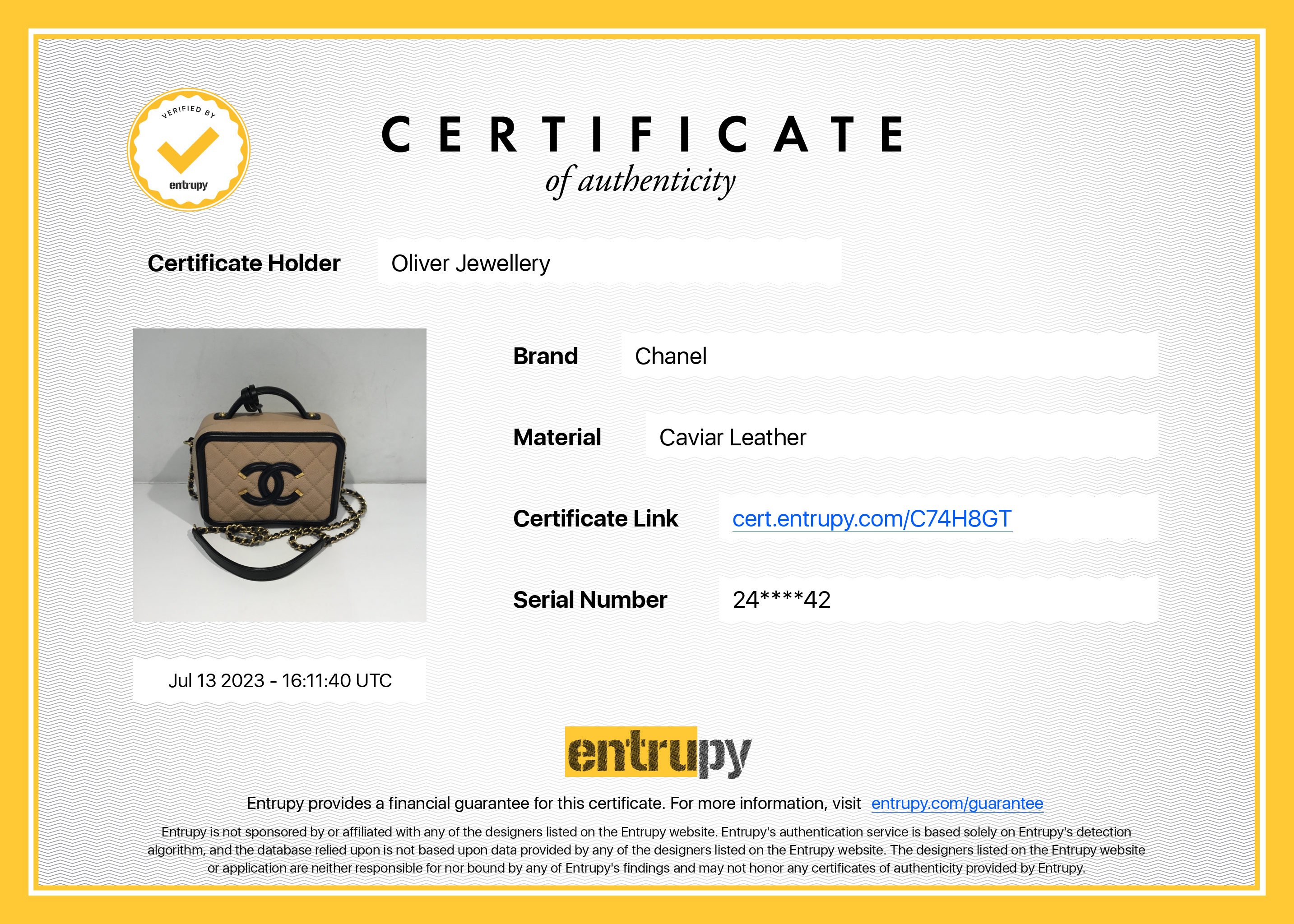 Chanel Small Filigree Vanity Case