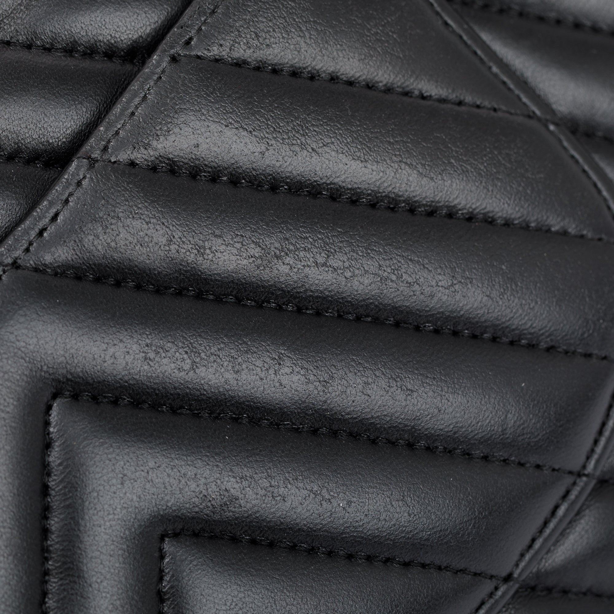 Chanel So Black Chevron Calfskin Leather Classic Medium Double Flap Bag