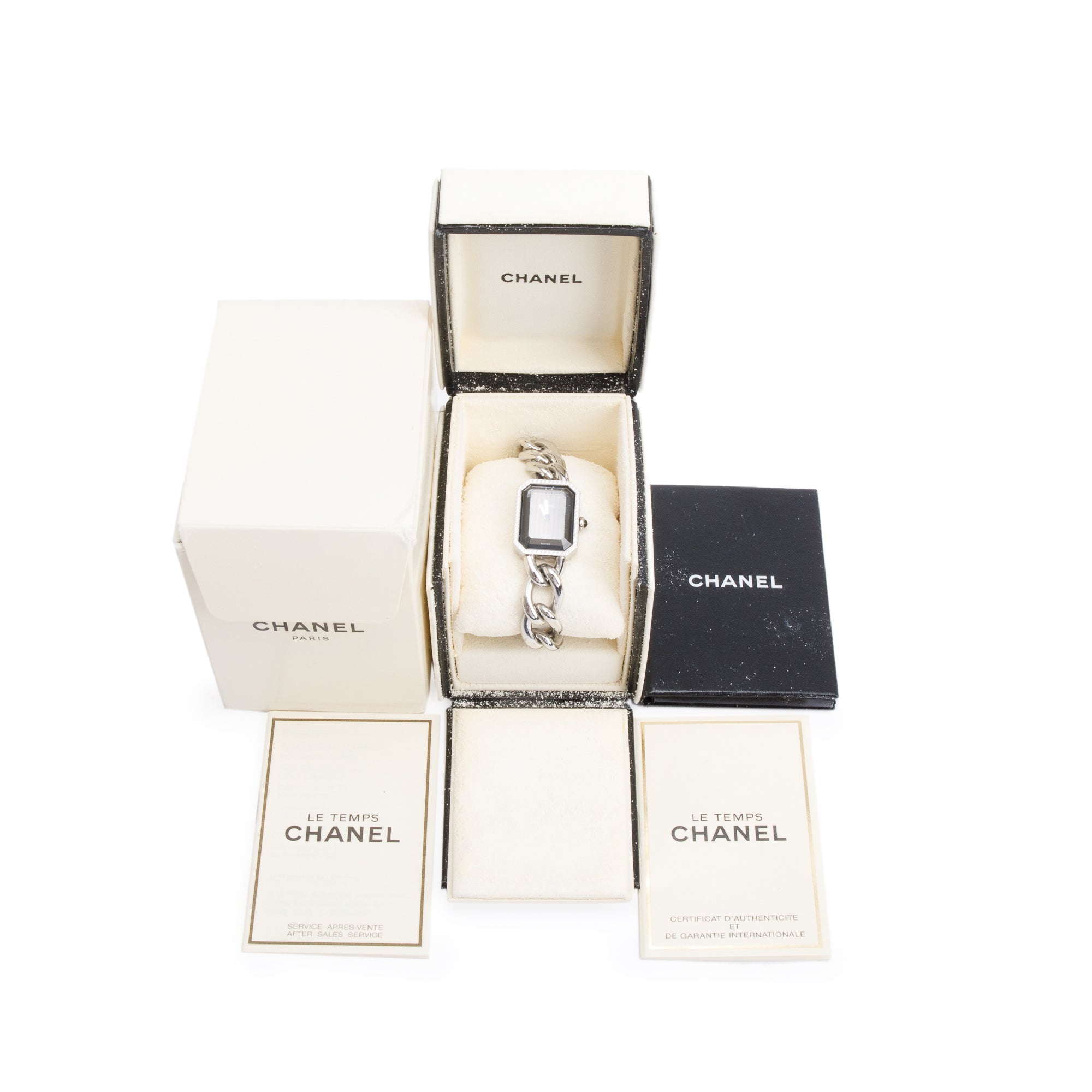 Chanel Stainless Steel Diamond Bezel Premiere Gourmette Watch H7020 w/ Box & Papers