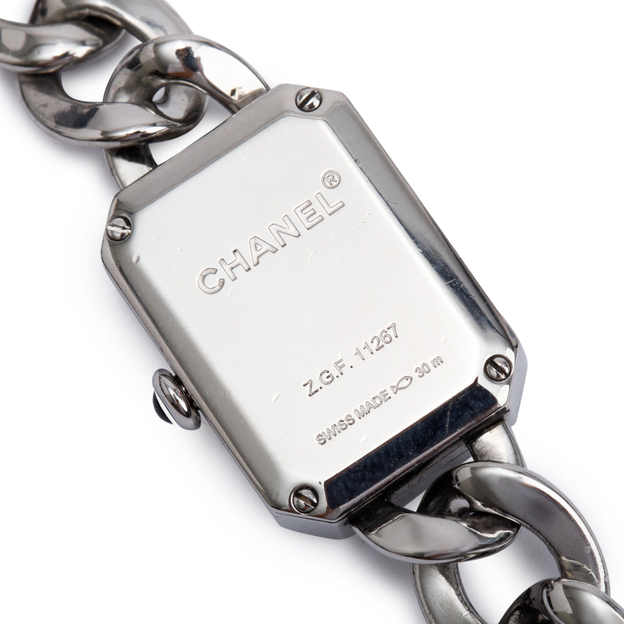 Chanel Stainless Steel Premiere Gourmette Chain Watch H3248 w/ Case